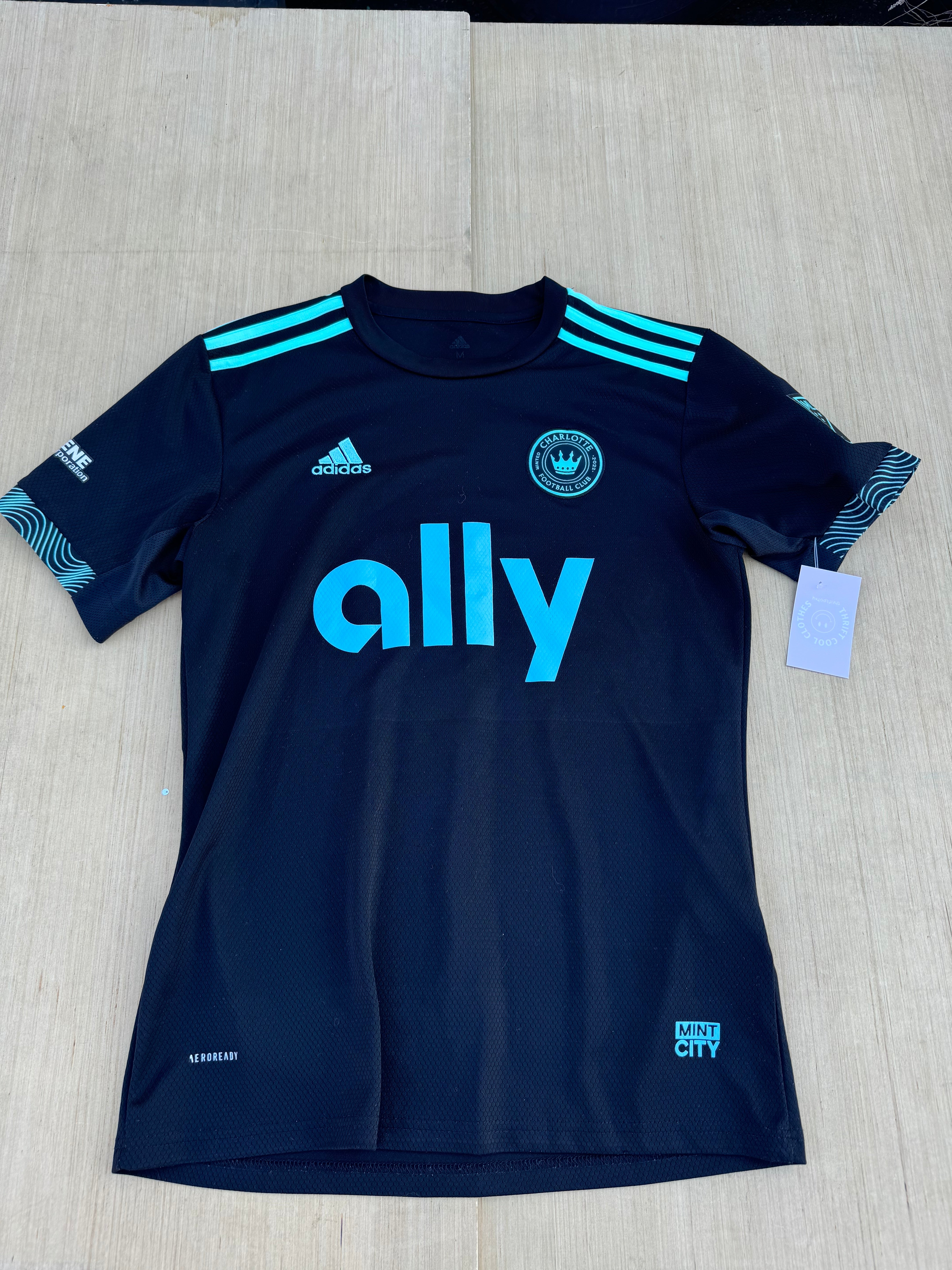 black teal adidas jersey, m