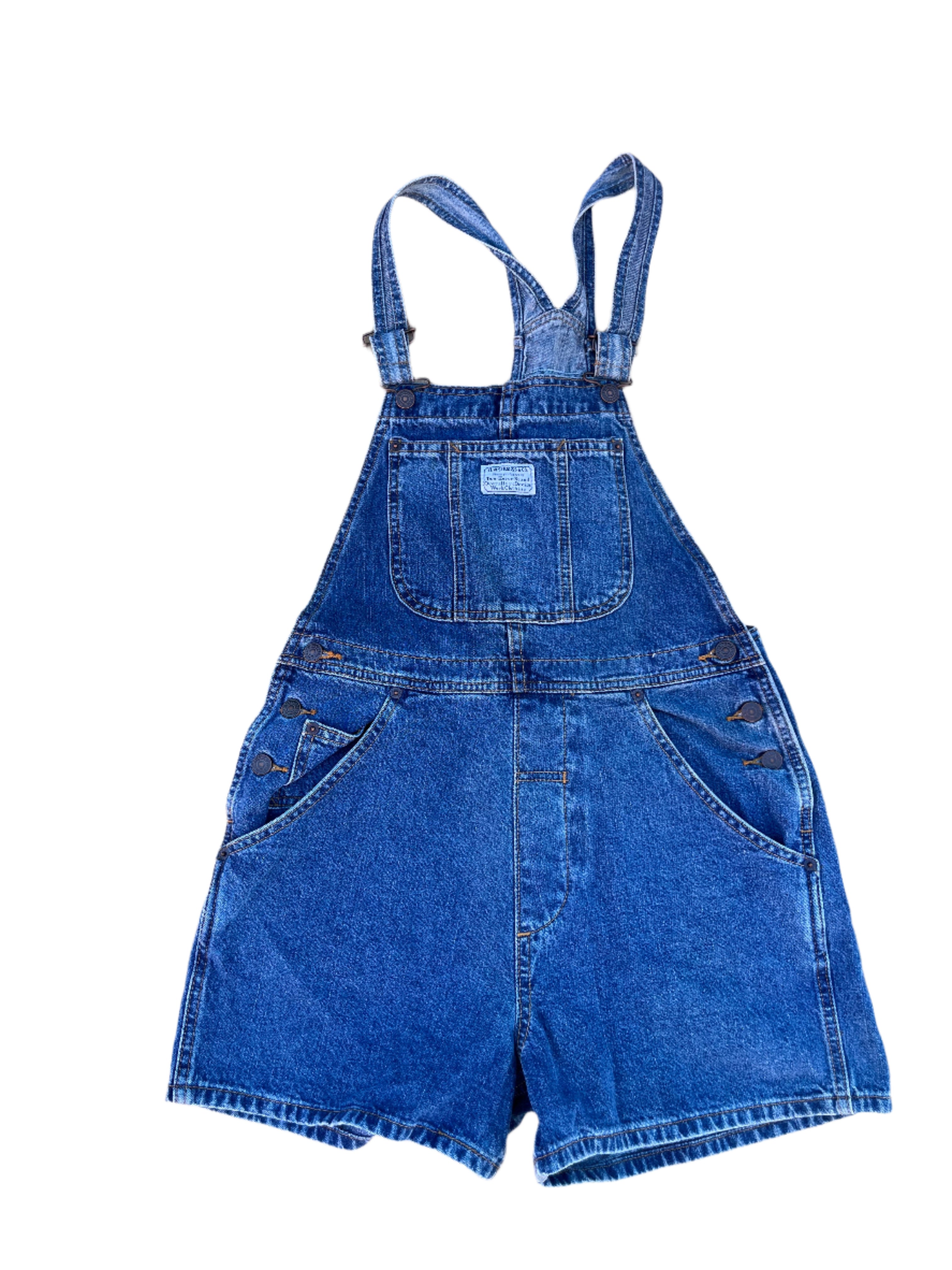 Blue Levi white tab Overall shorts, M