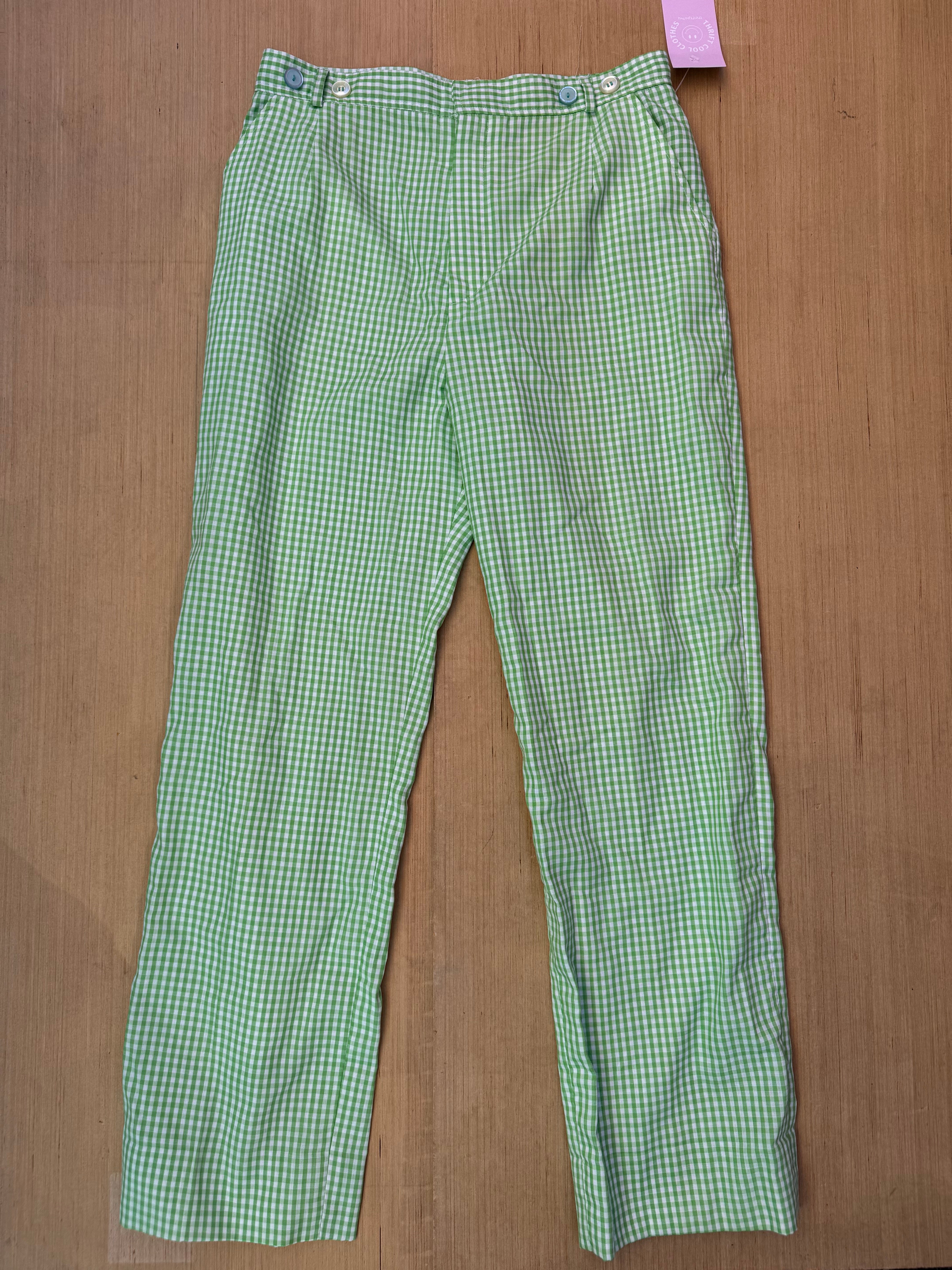 green vintage ah austin hill gingham pants, 16 (fits like a 4-6)