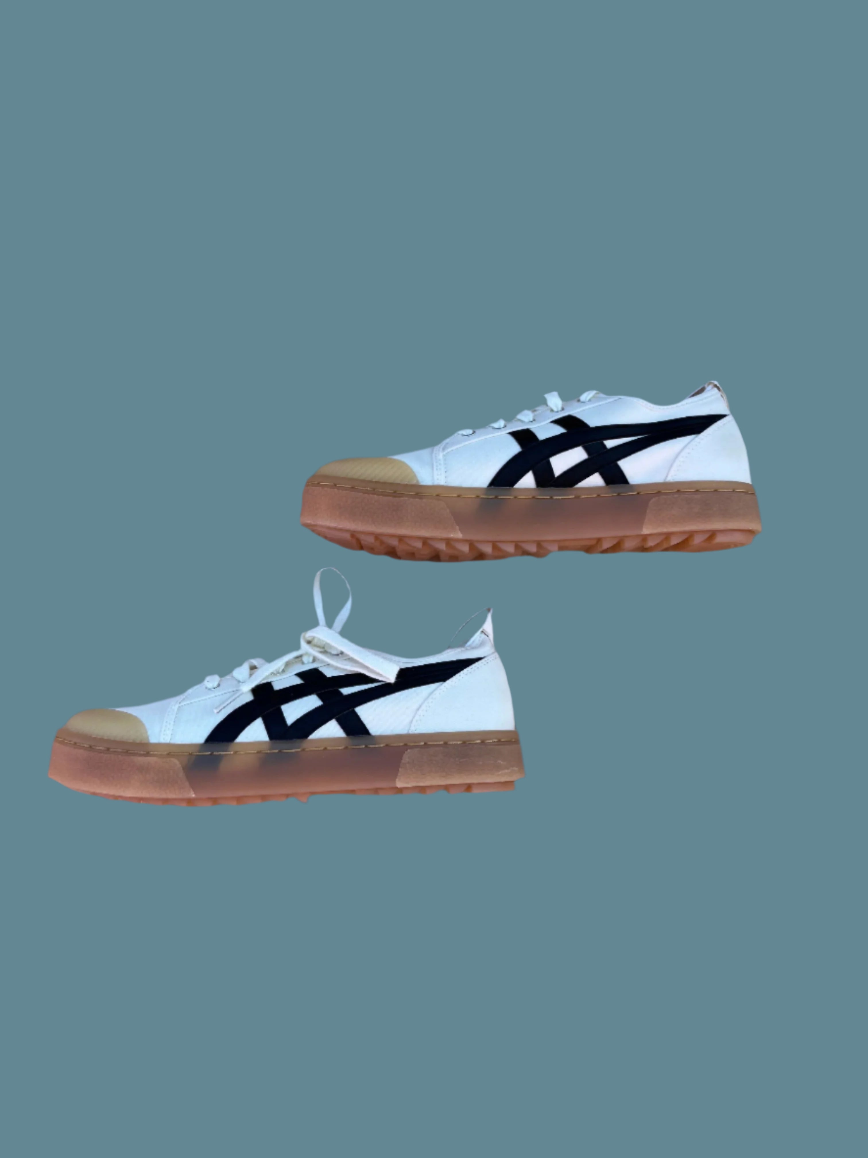 off white black asics nwt platform sneakers, 8