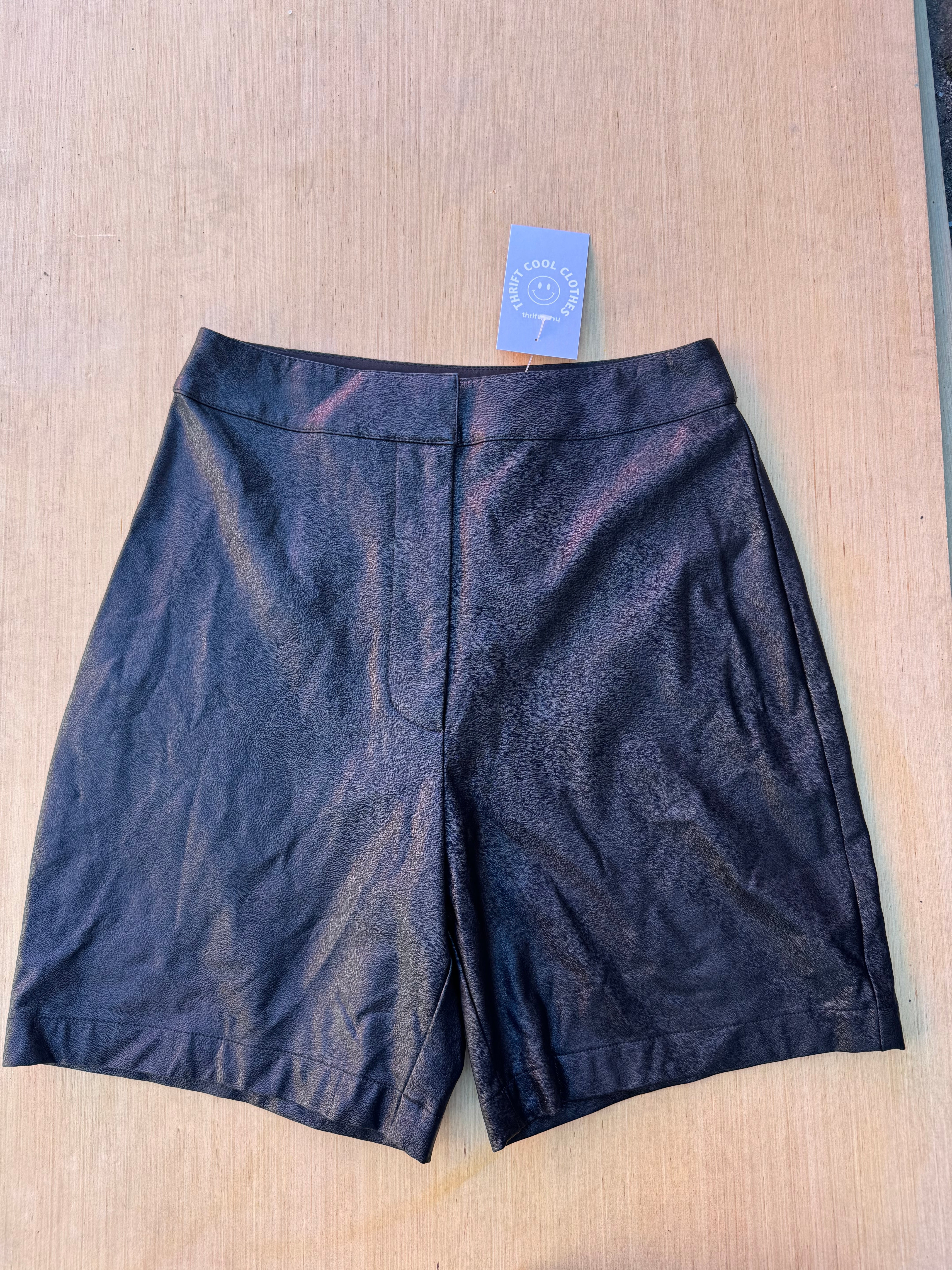 Black Amanda uprichard Pleather shorts, Xs