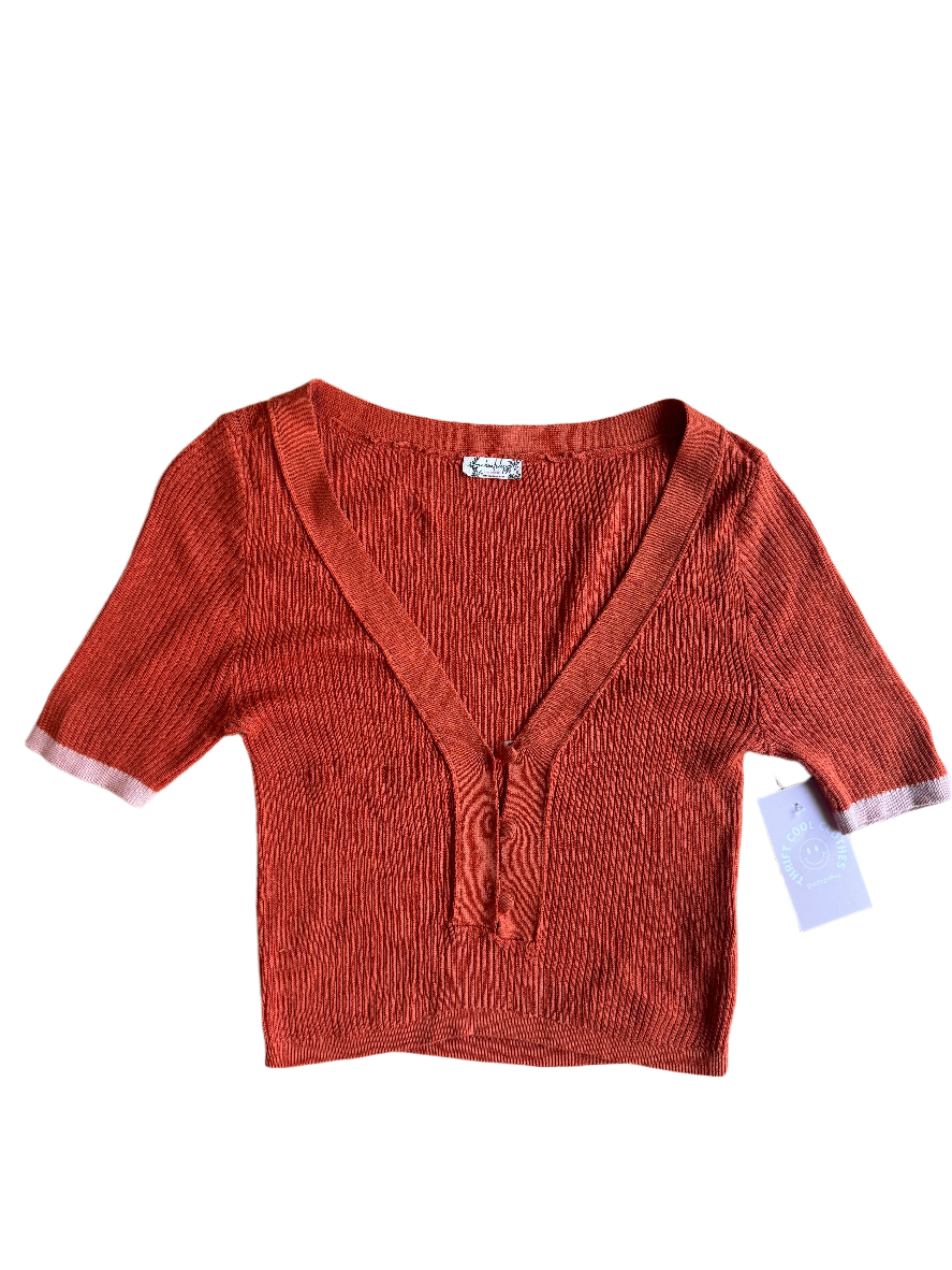 Orange Free people Ribbed top, Xs