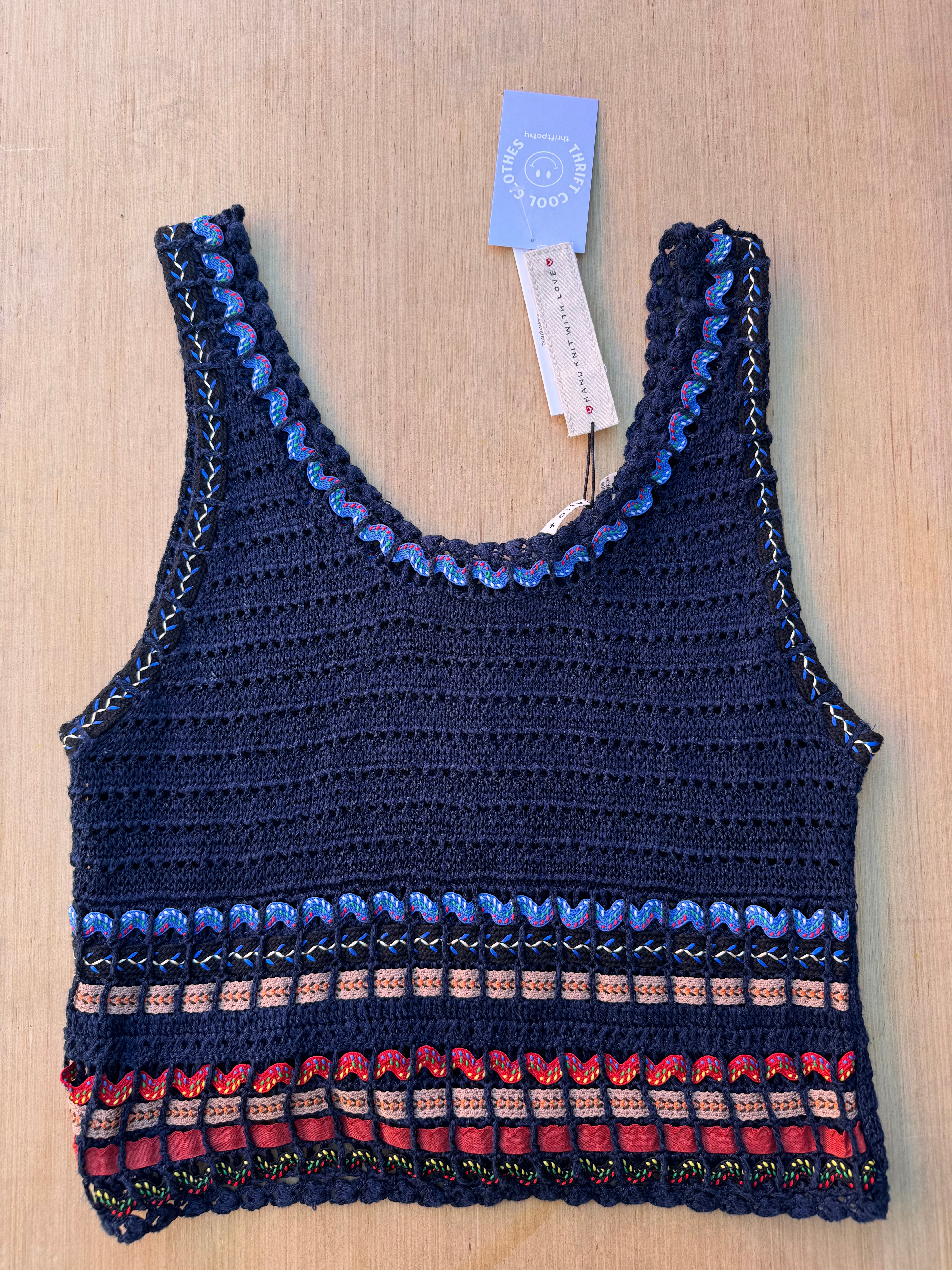 blue alice and olivia knit tank nwt, m