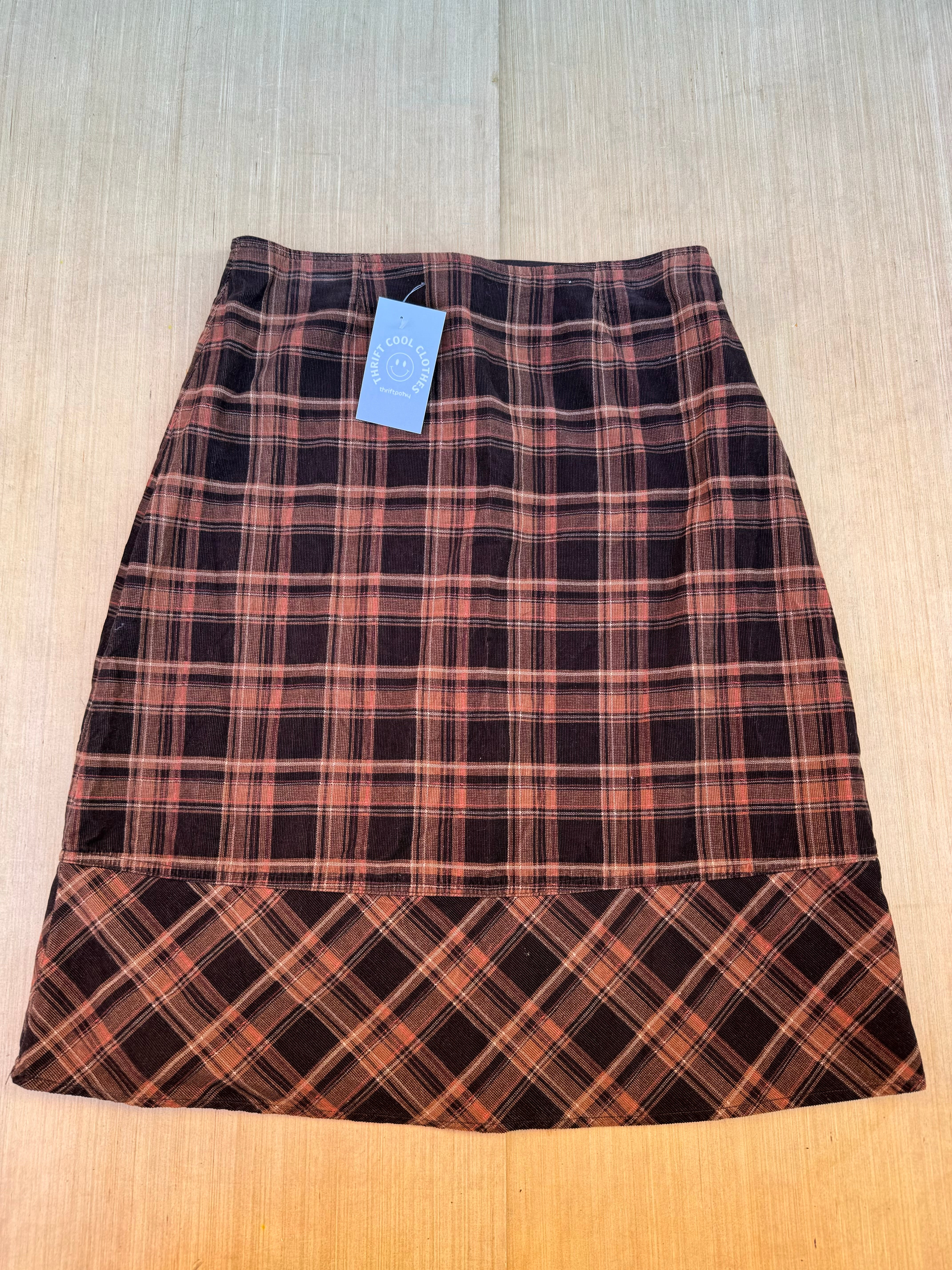 brown mountain lake plaid skirt, 6