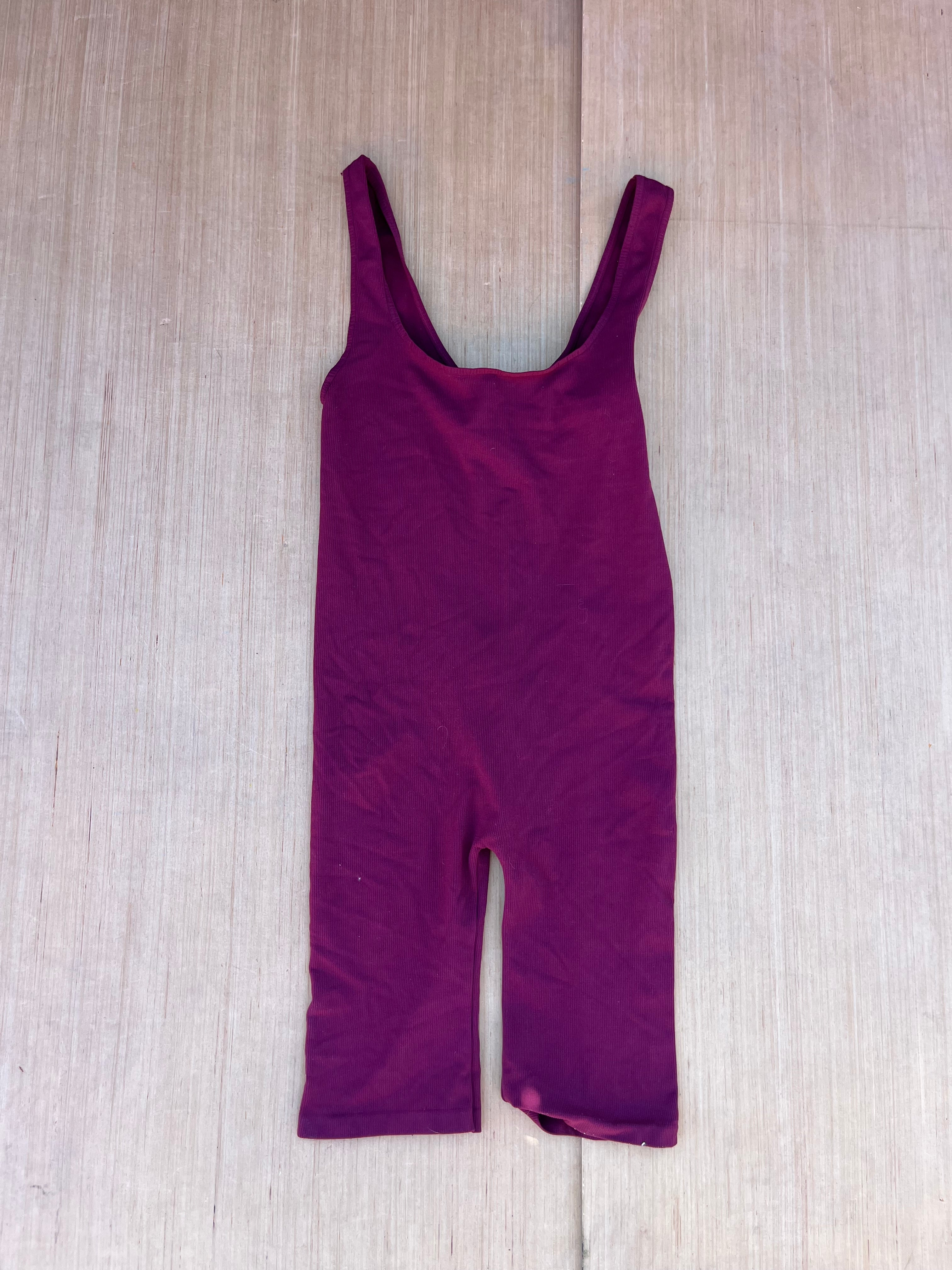 maroon free people athletic romper, xs/s