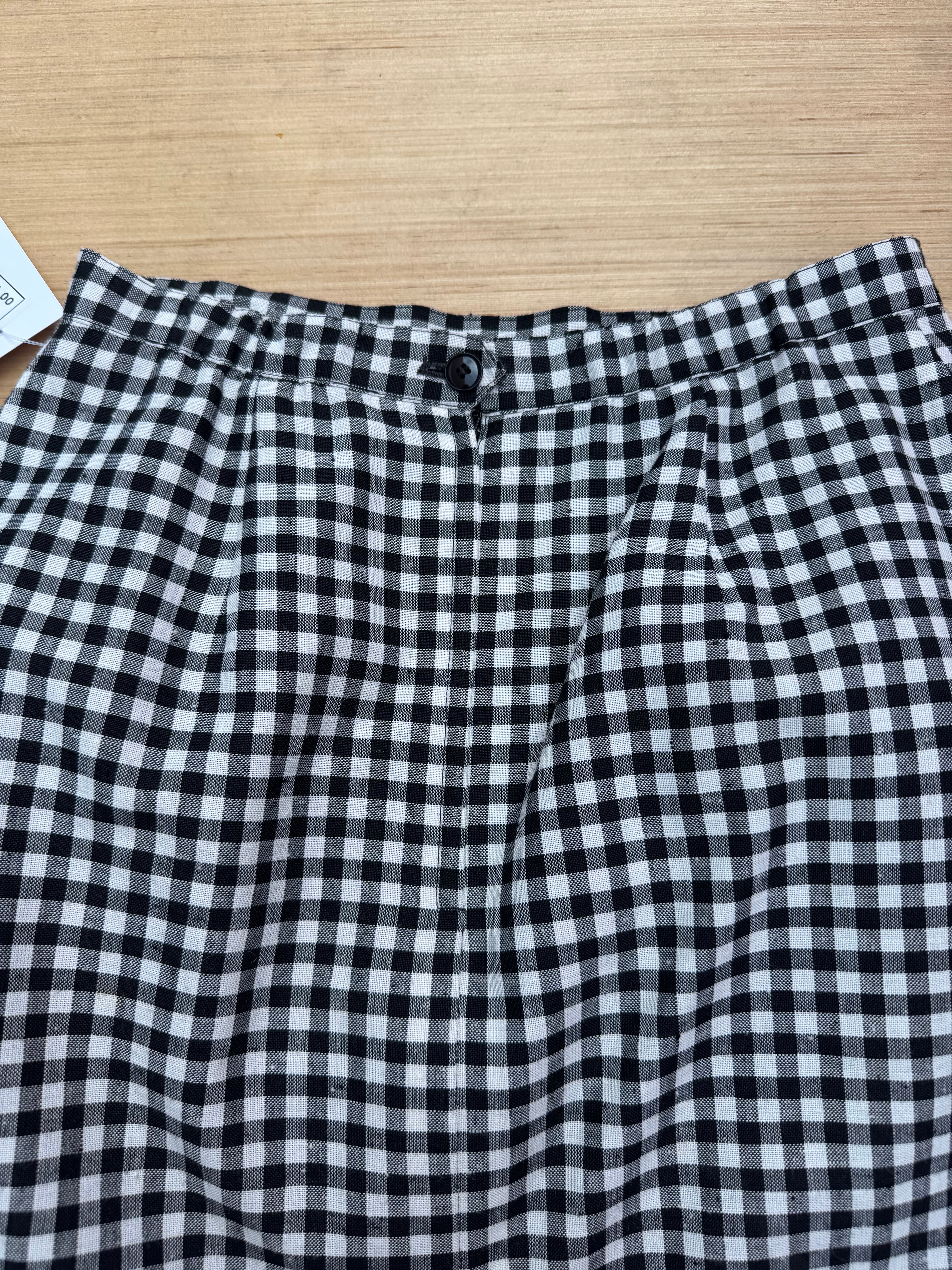 black white  gingham midi skirt, 10 (fits like M)