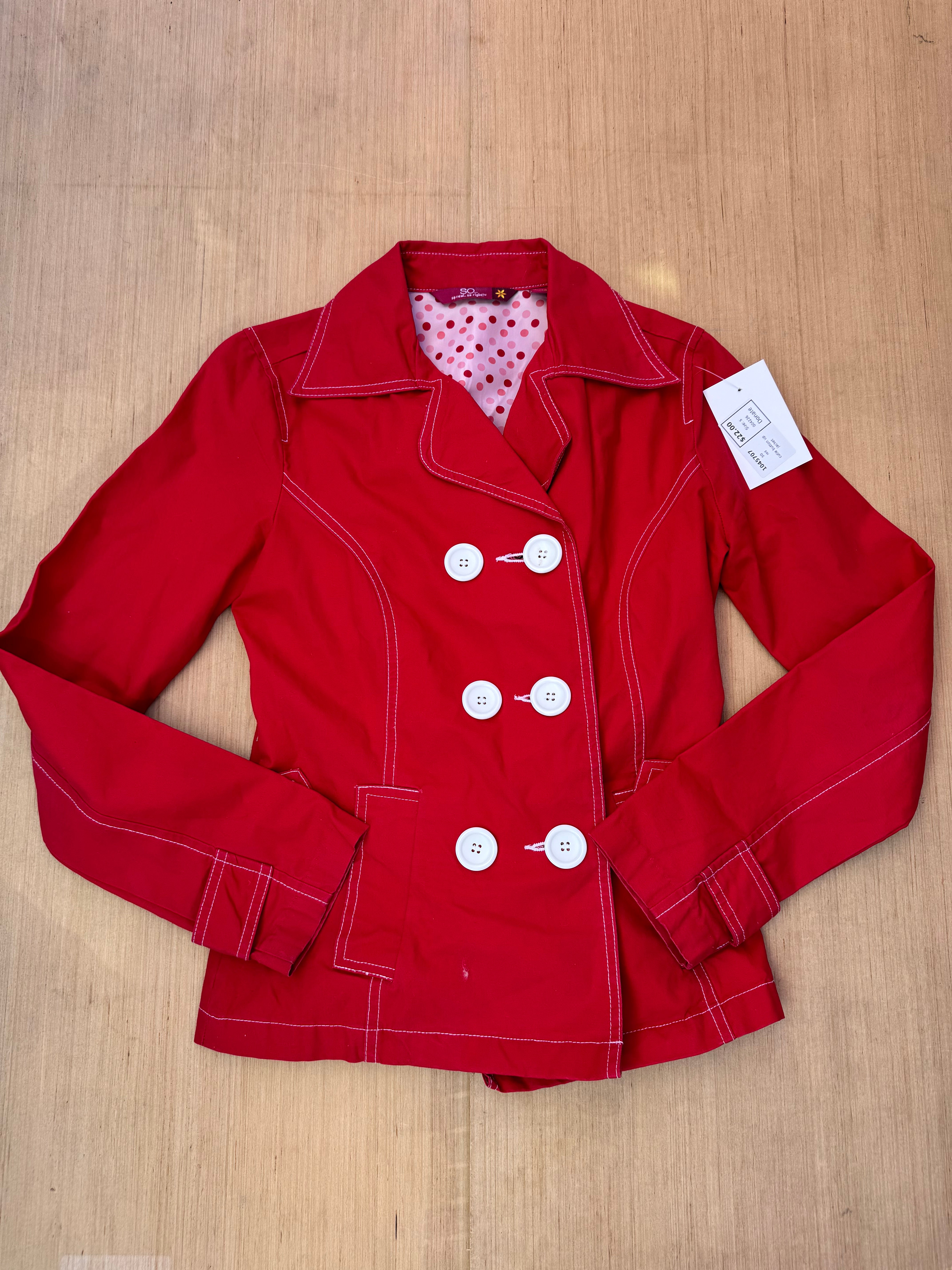 red so cutie button up jacket, s