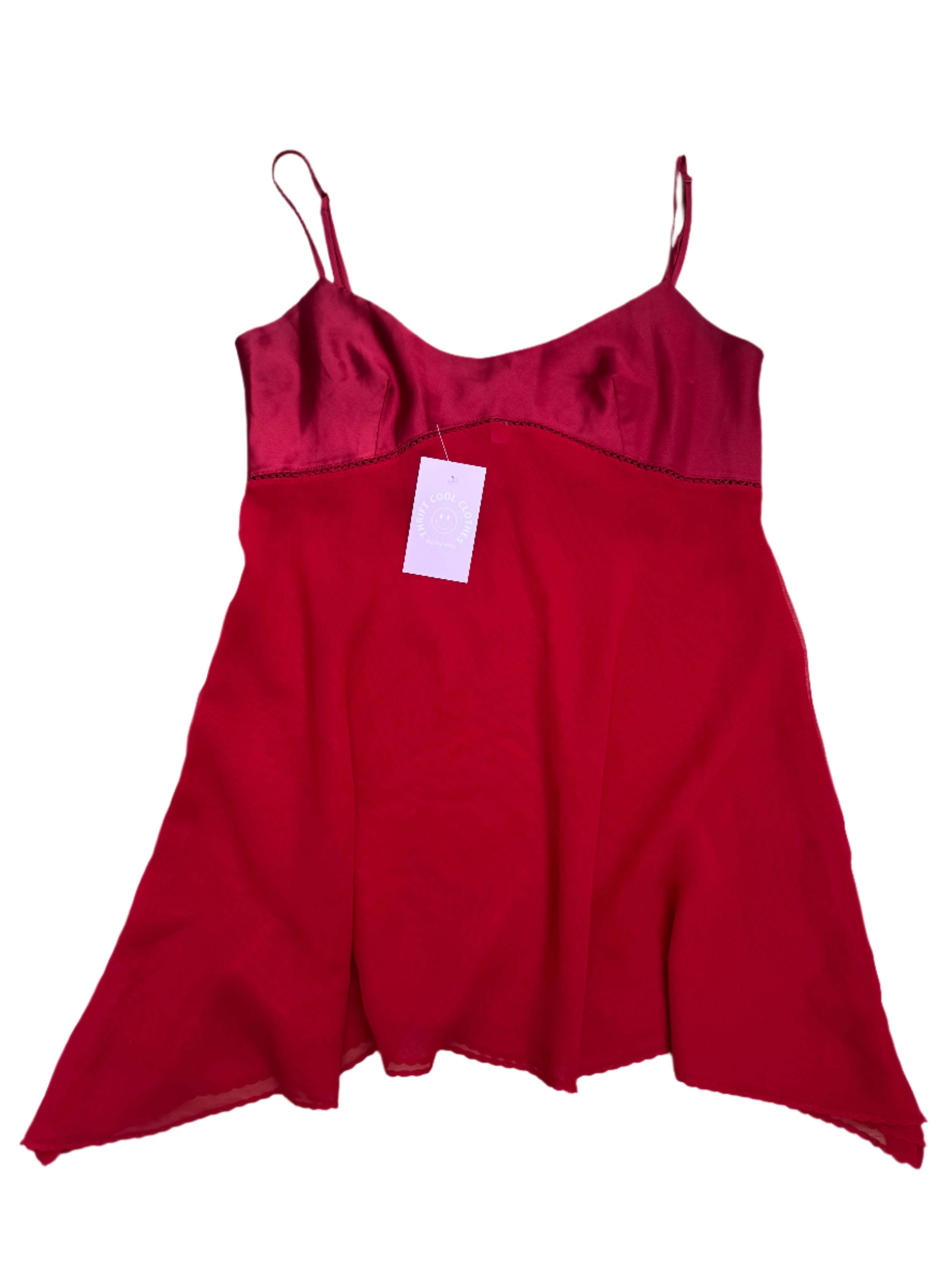 red Victorias secret slip top, m