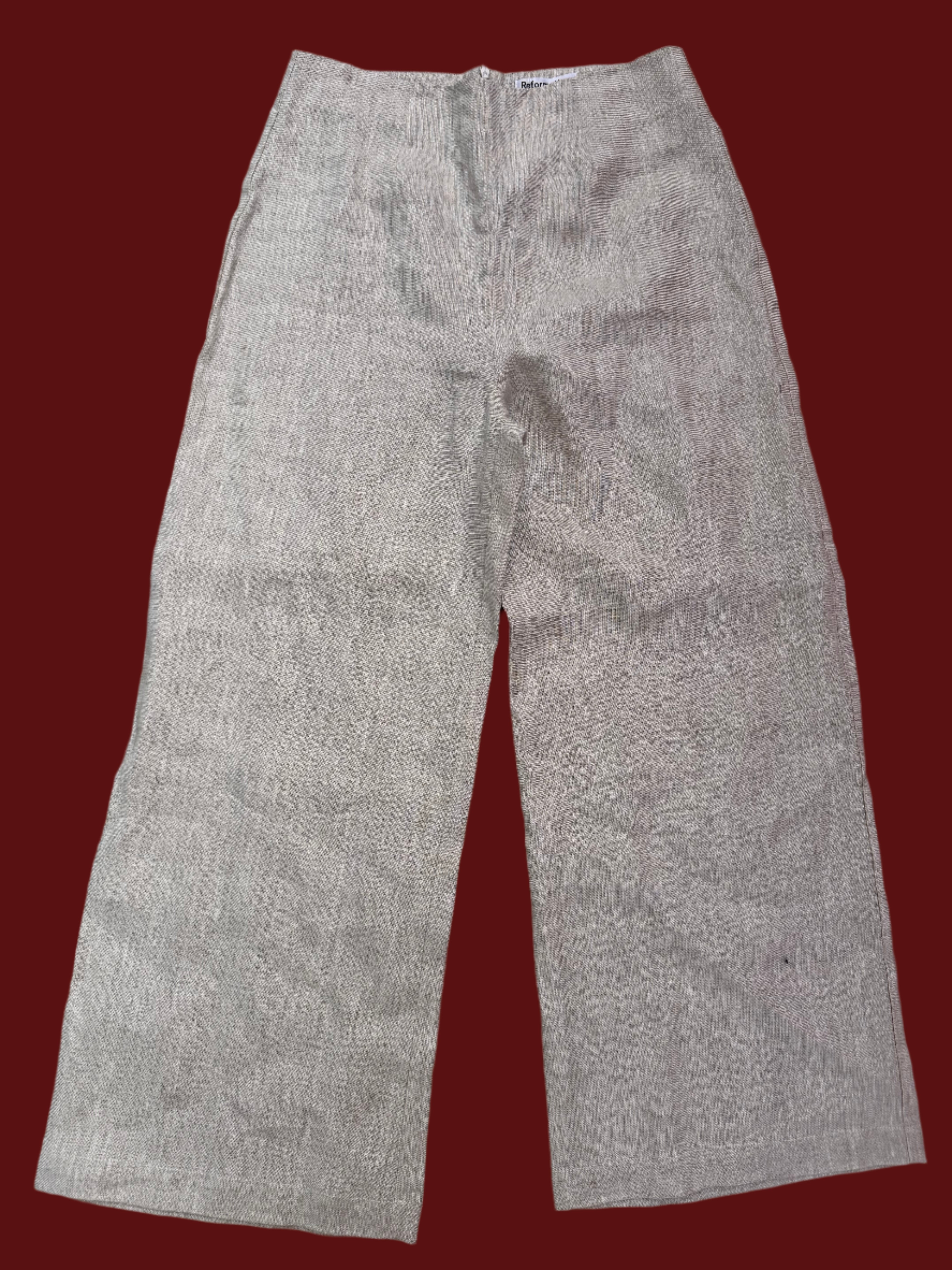 beige reformation linen trousers, 10p (fits like 6-8)