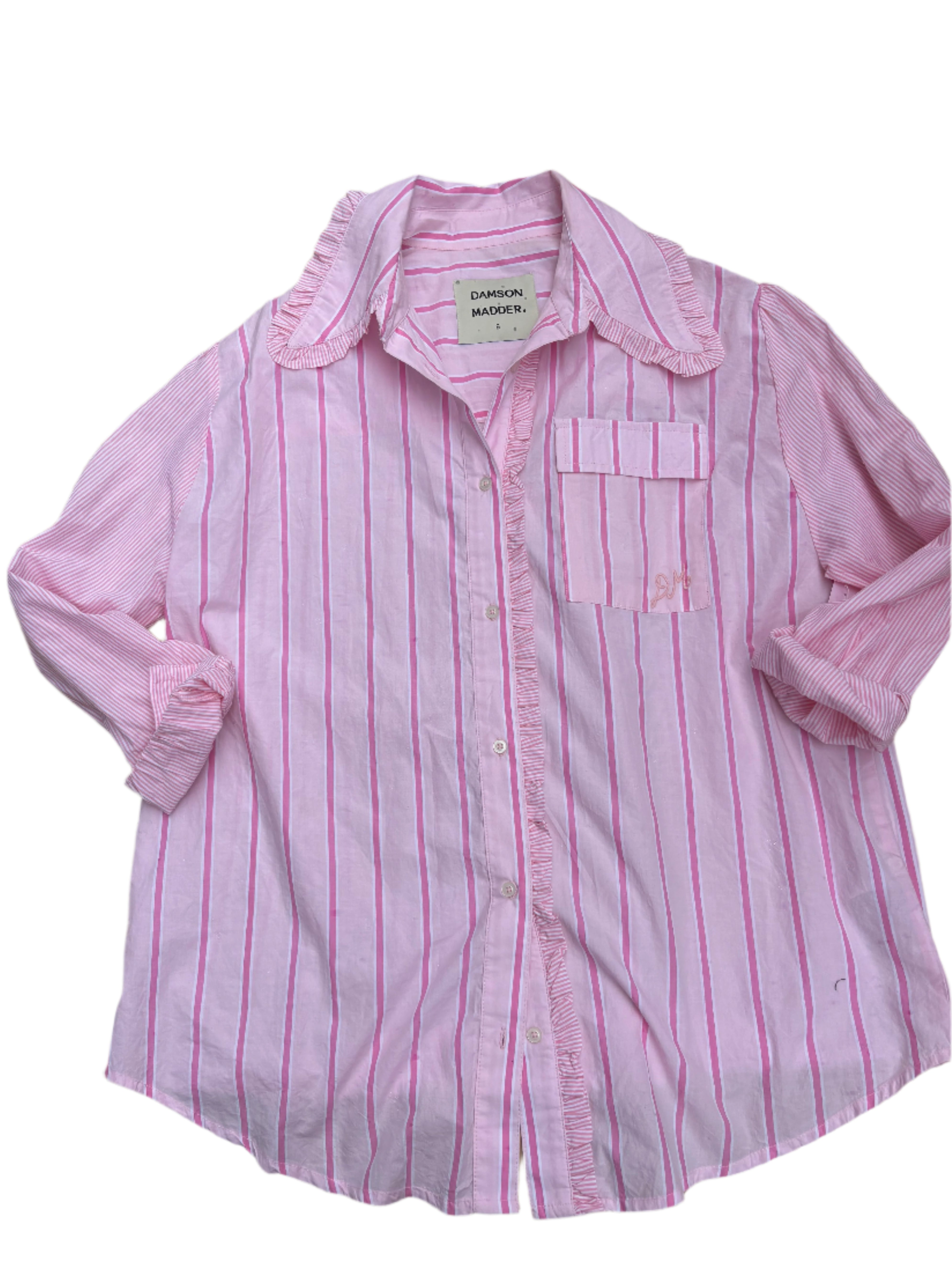 pink damson madder striped button down peterpan collar, 6