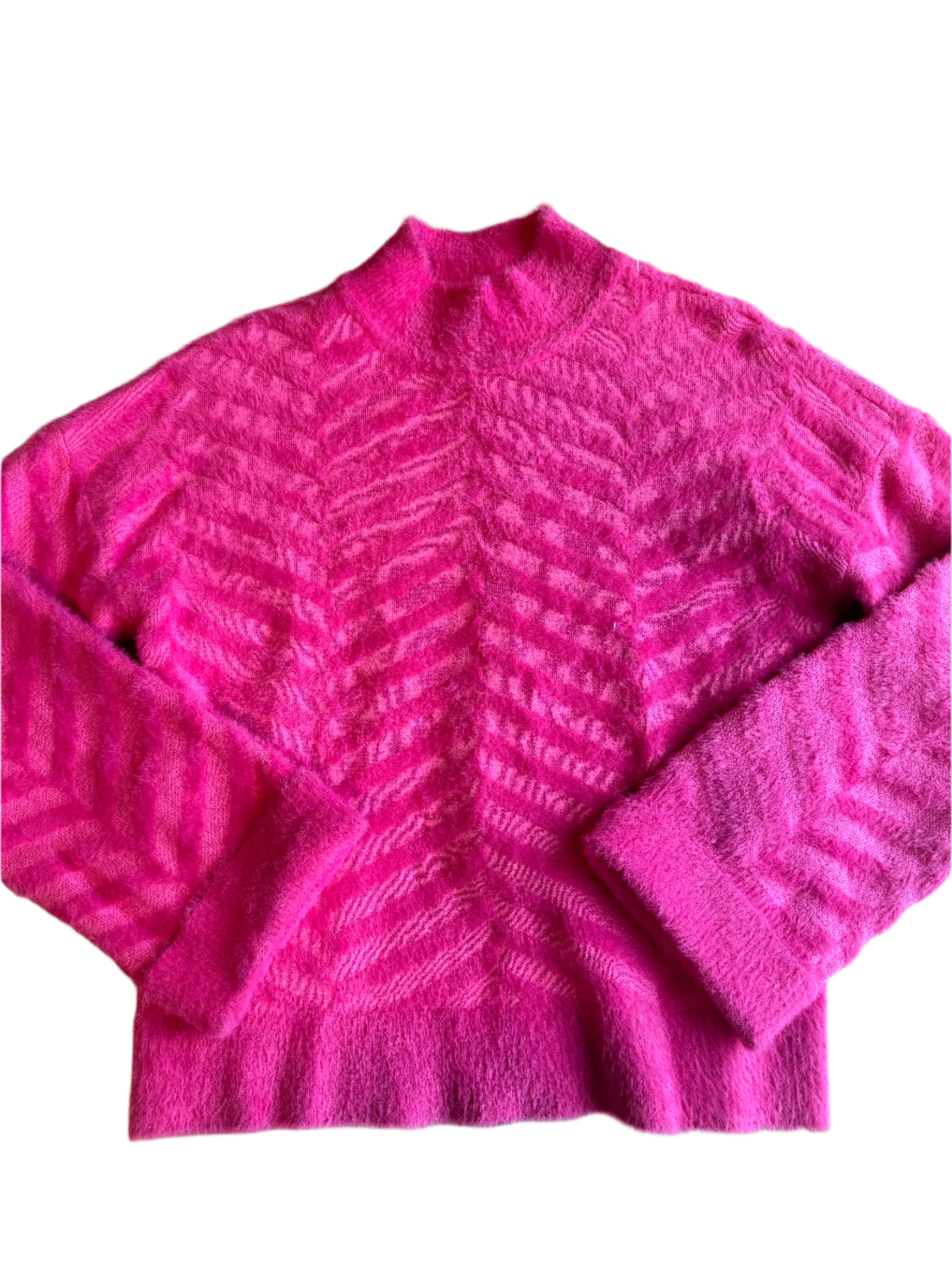 pink belldini fuzzy sweater, m