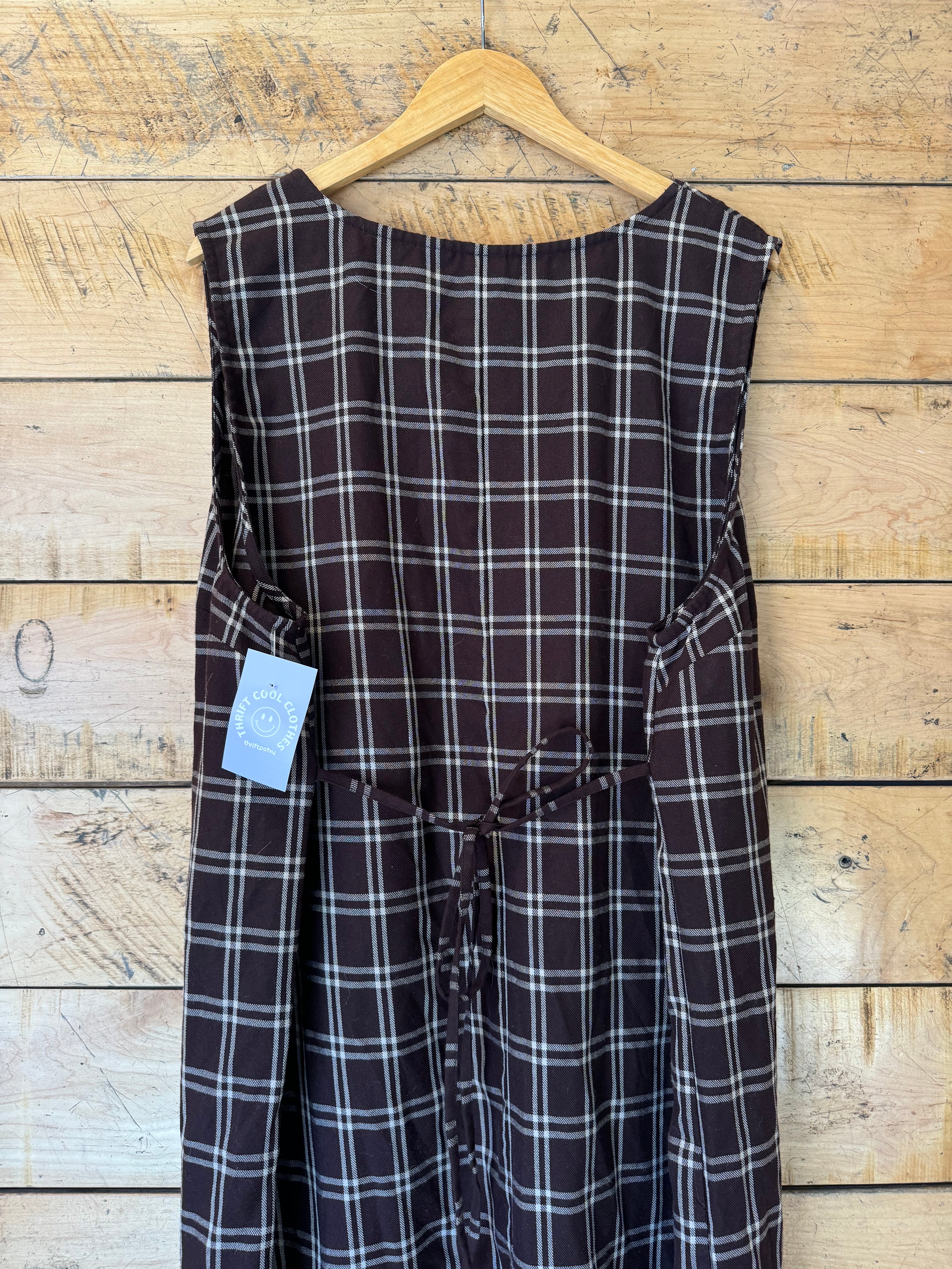 brown studio c plaid long dress, 22w (fits like 3XL)