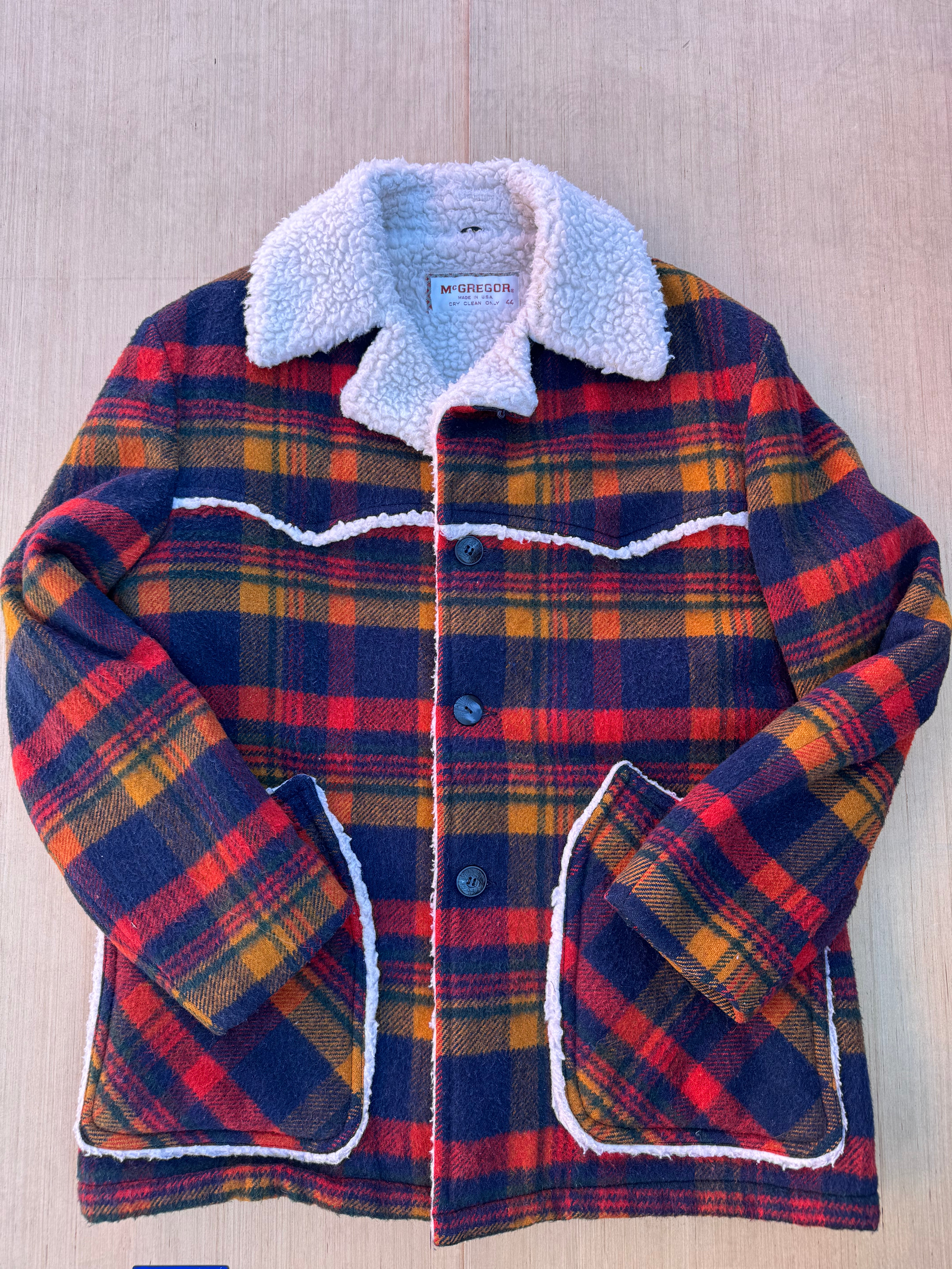 red mcgregor final boss lesbian plaid vtg jacket, XL