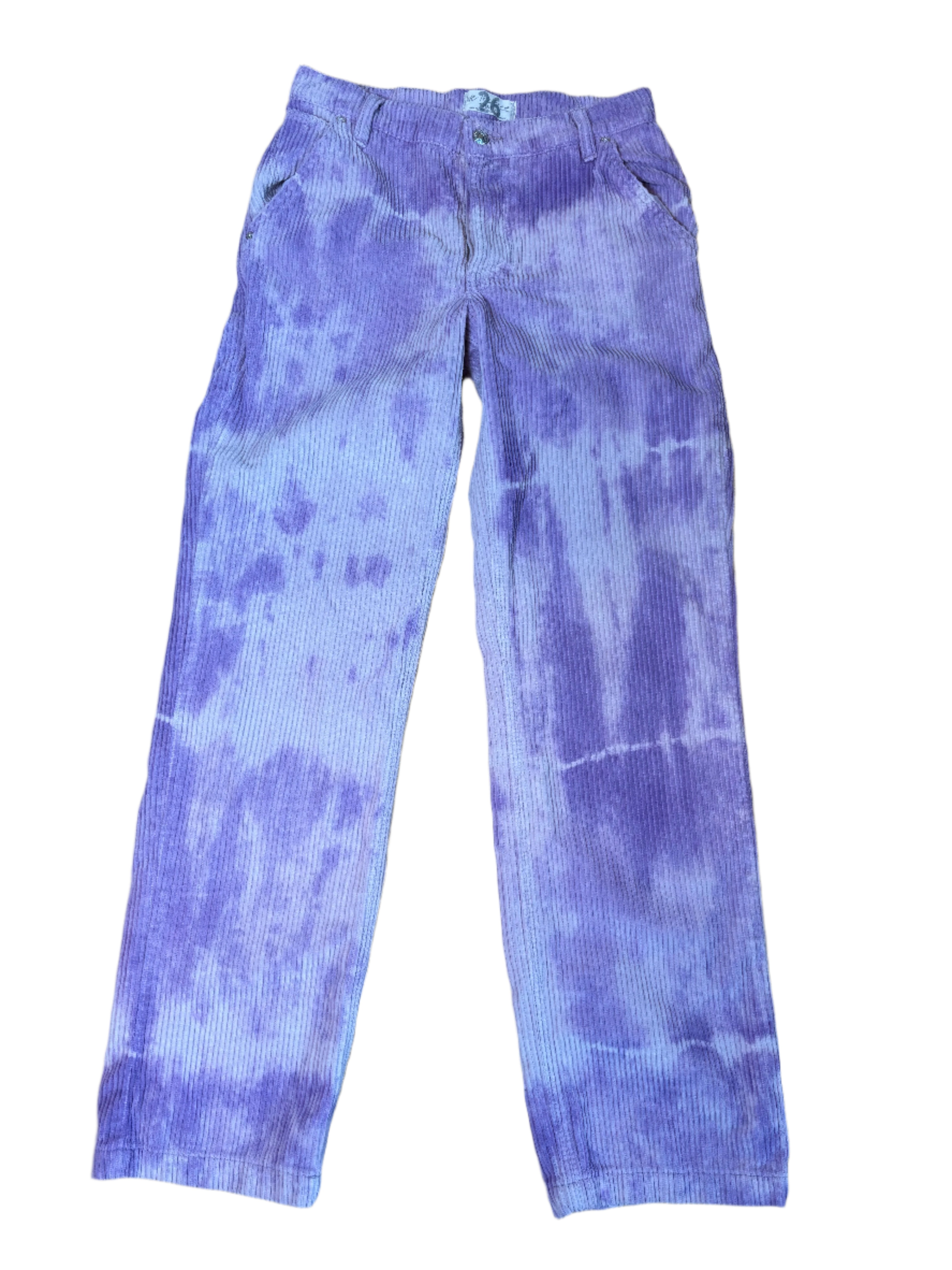 Purple Free people tie dye cord pants, 26