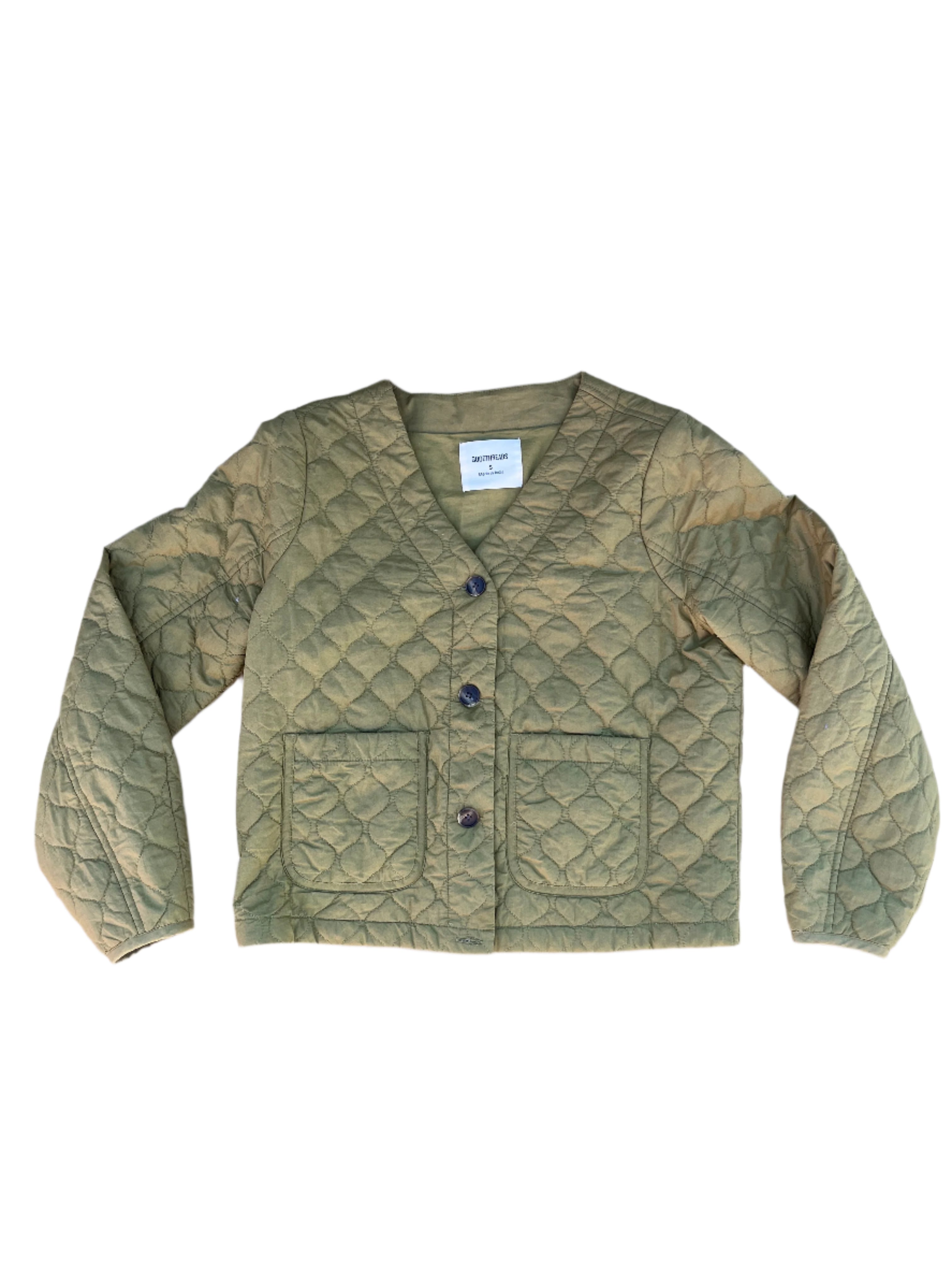 green goodthreads quilted coat, s