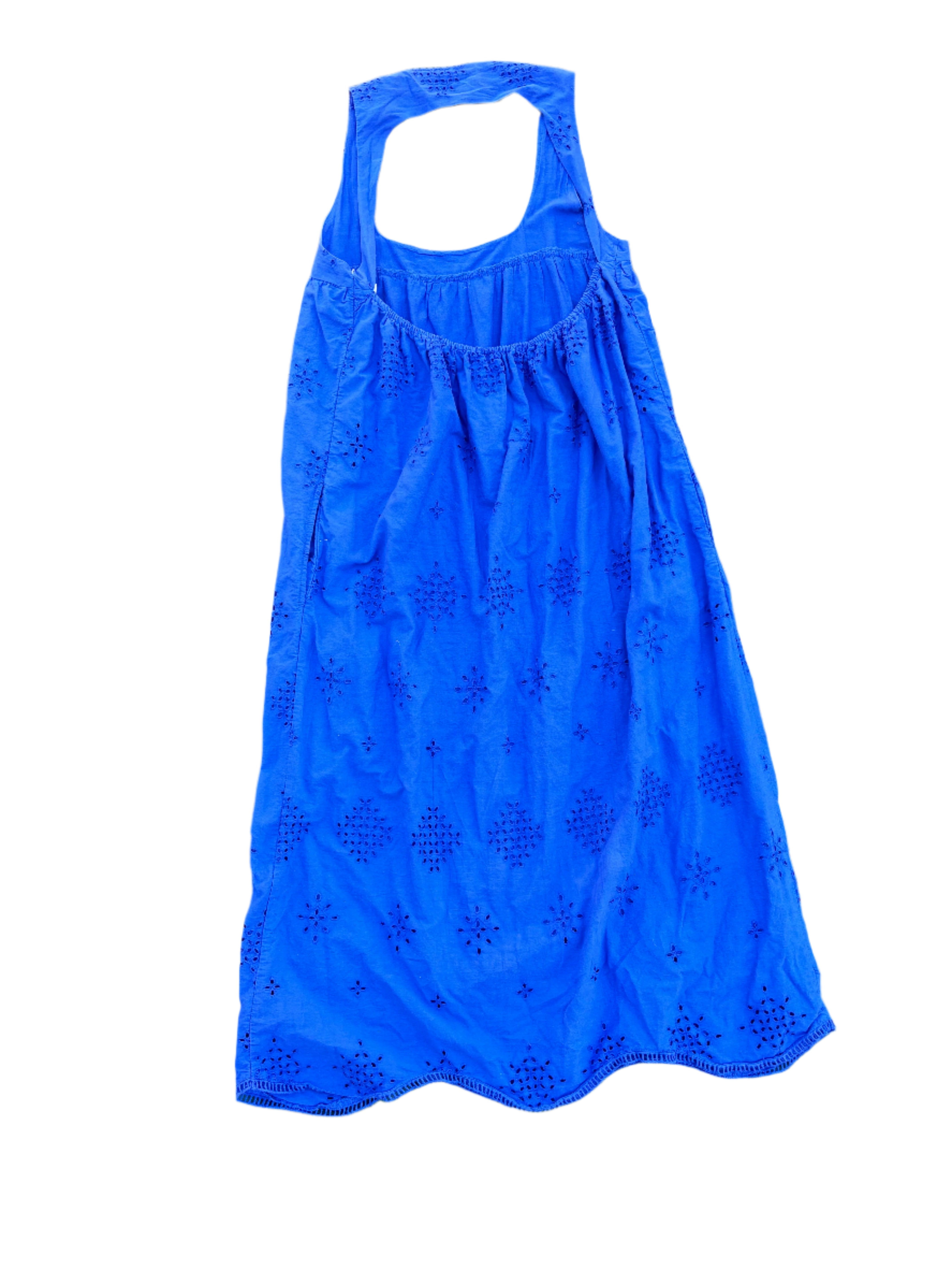 blue MNG eyelet halter dress, small