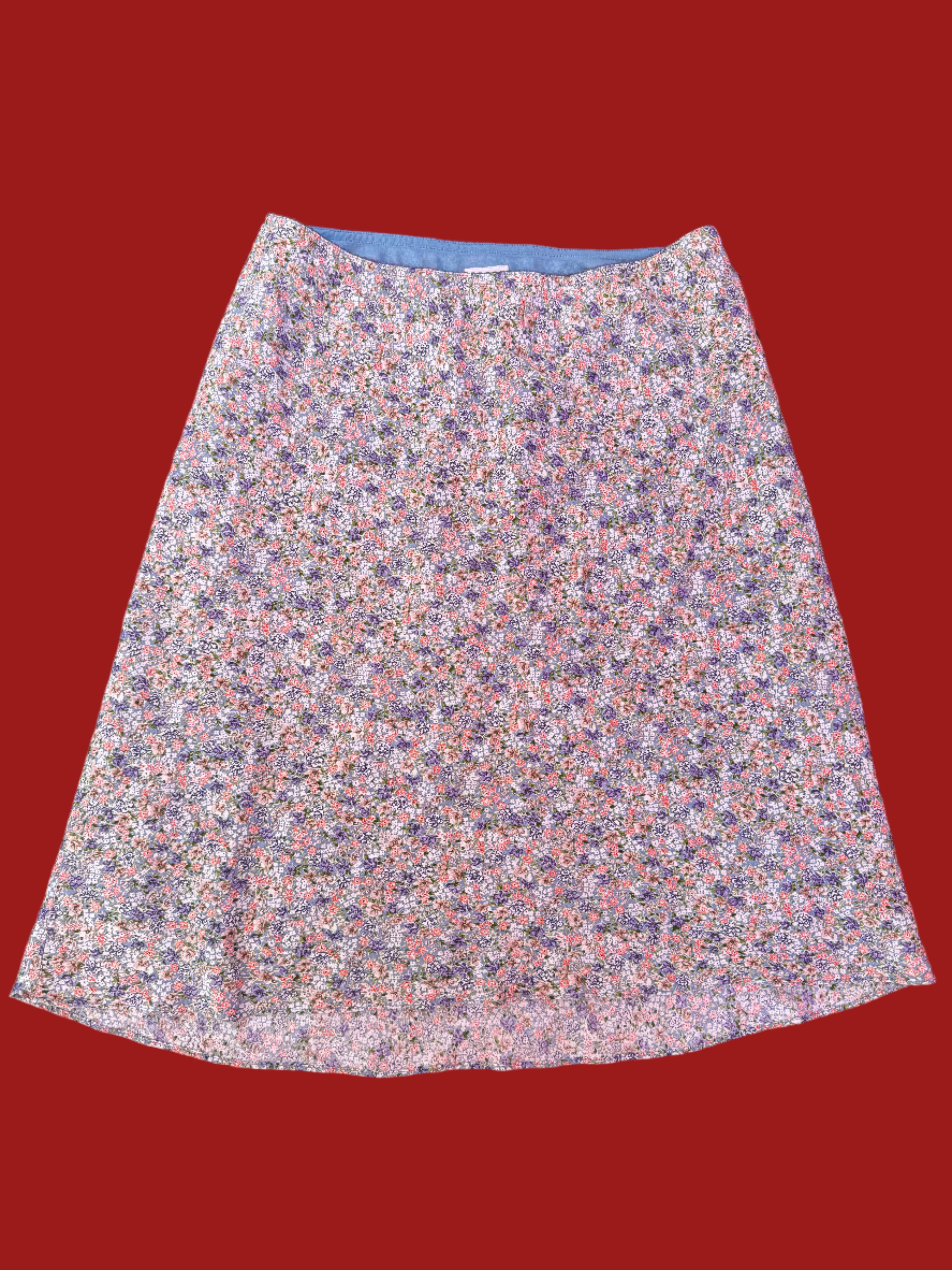 GREY PINK PURP GAP FLORAL MINI SKIRT, 6