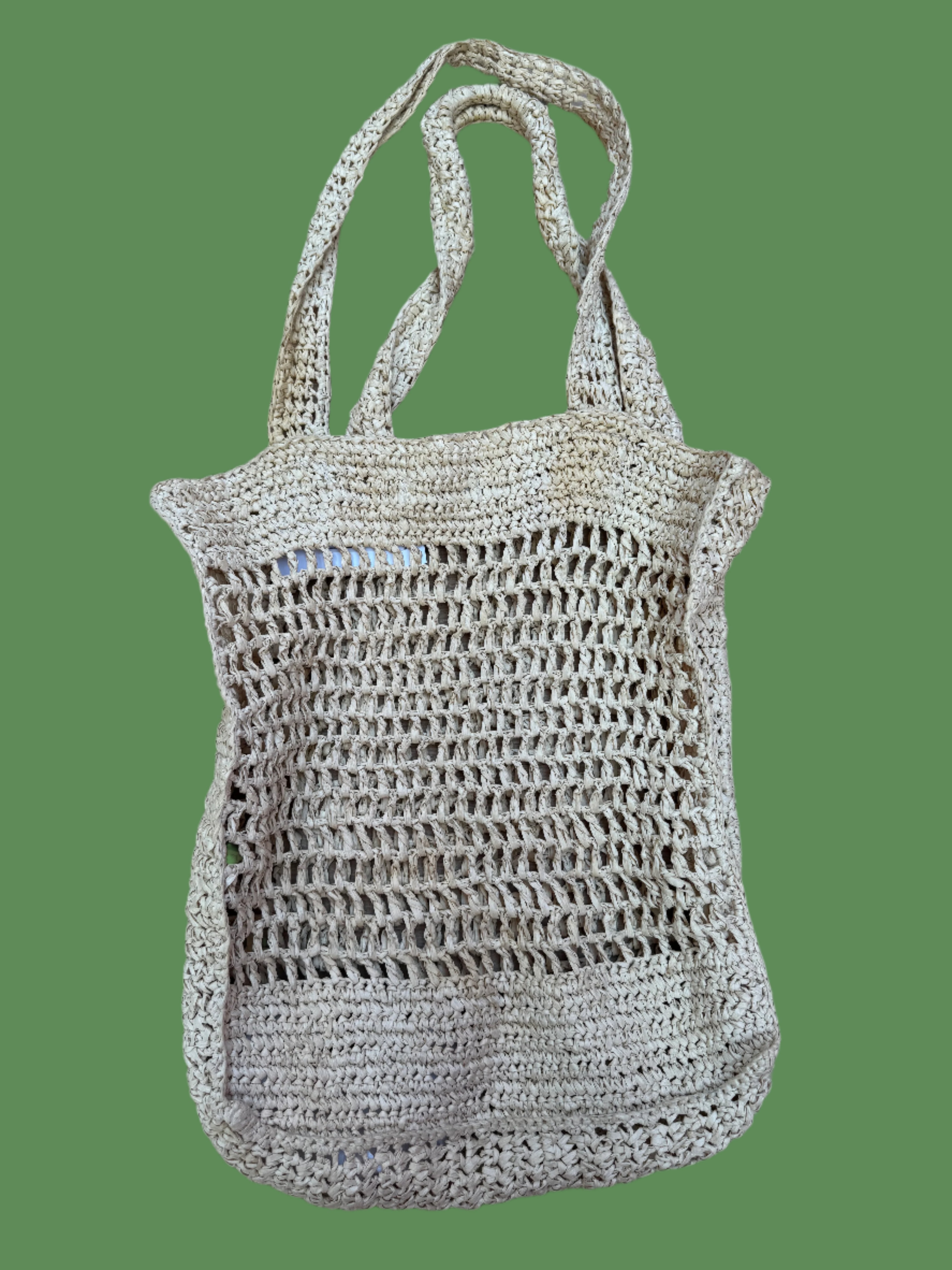 beige h&M weave bag