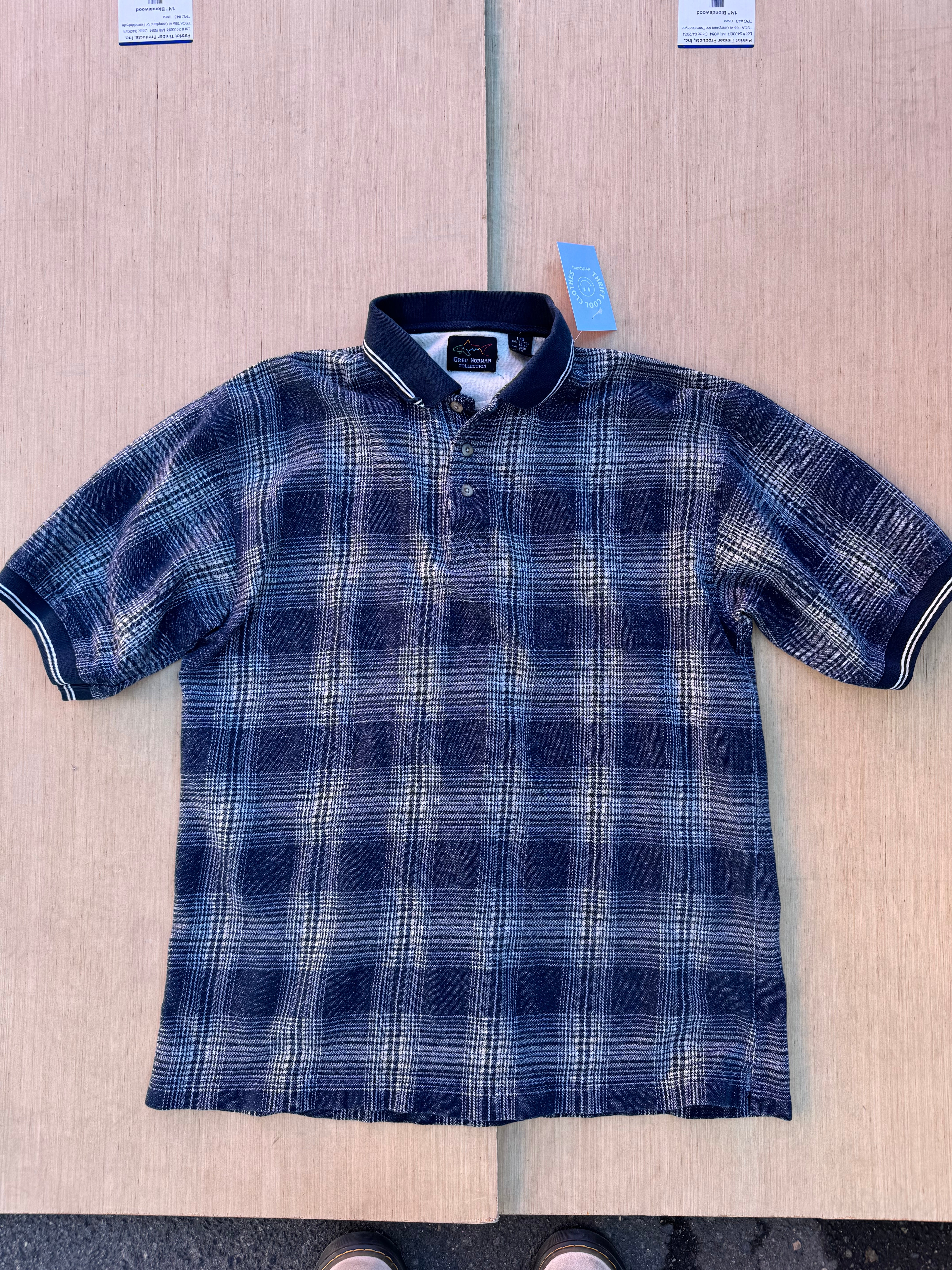 Blue Greg Plaid polo, L