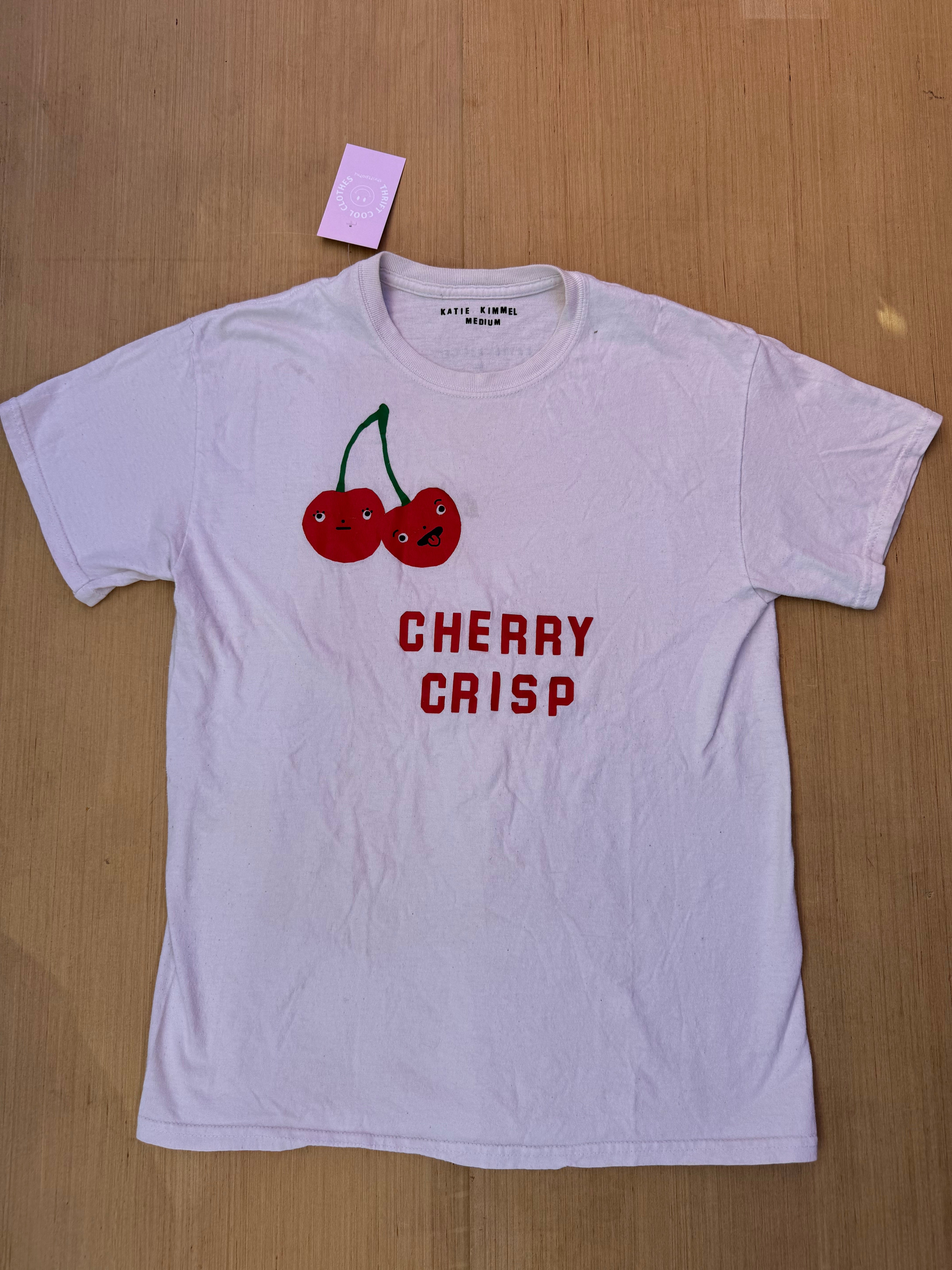 white katie kimmel cherry crisp tee, m