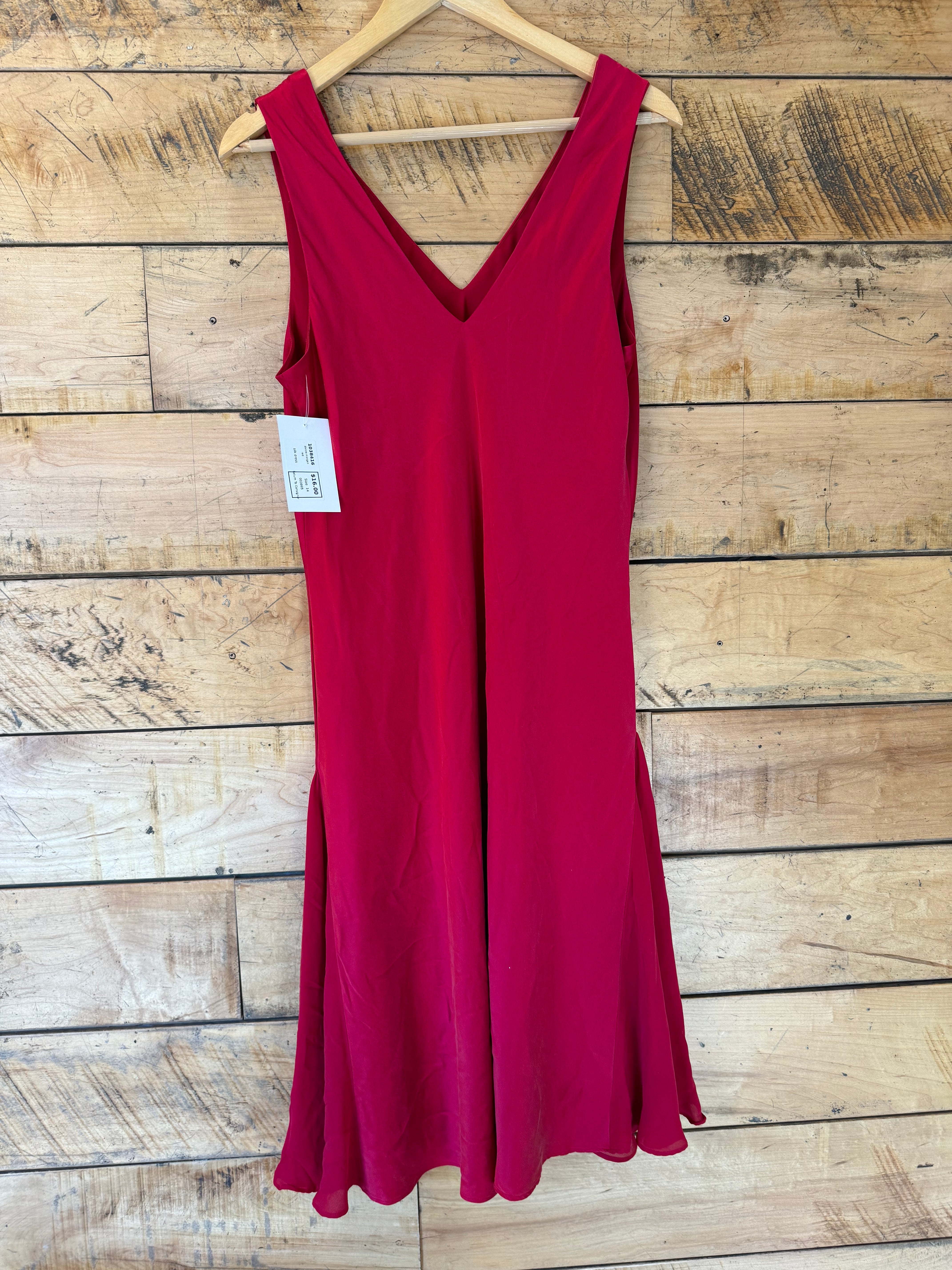 red donna morgan silk dress, 14 (fits like a 8-10)