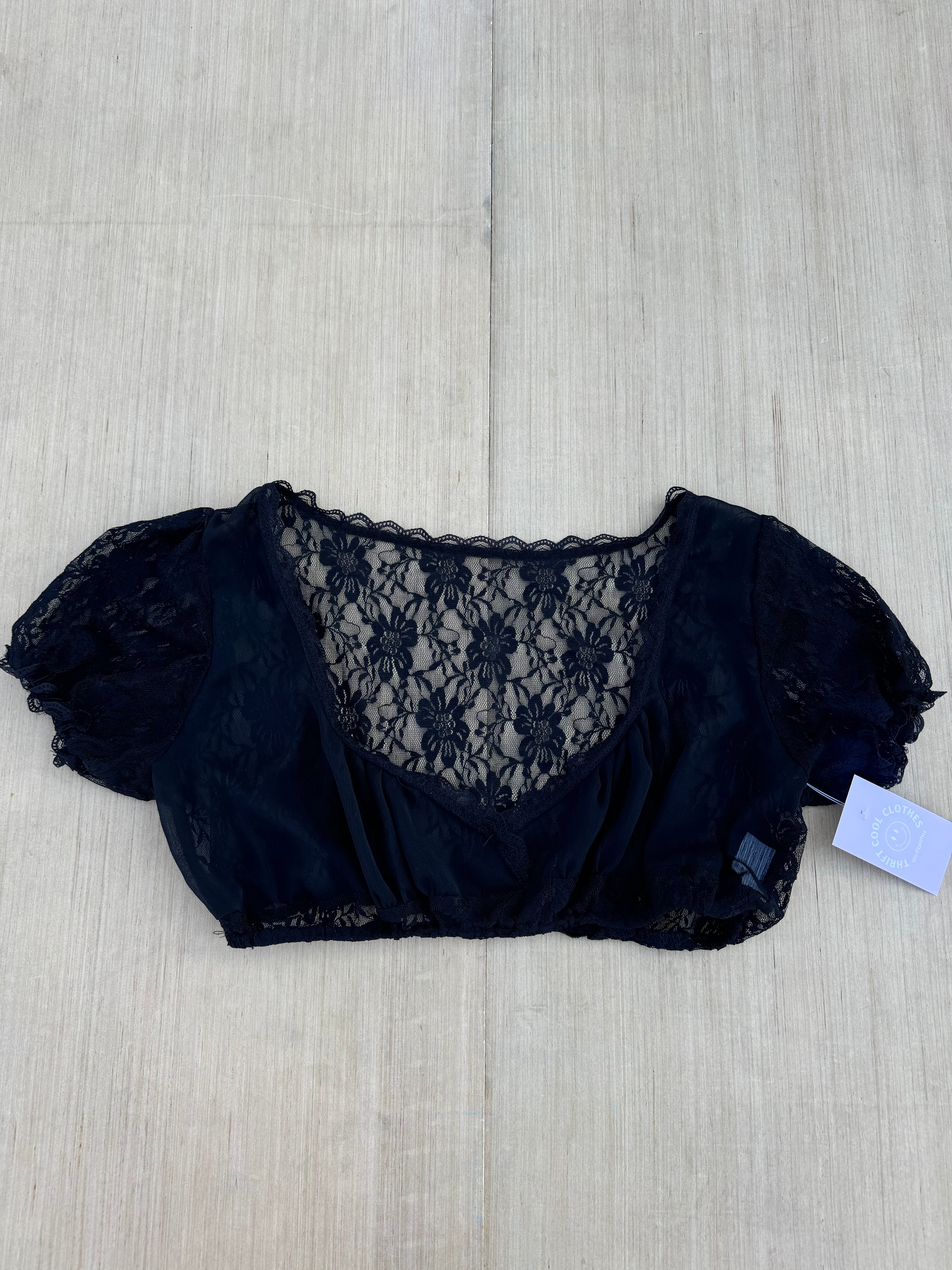 black  mesh lace top, xl