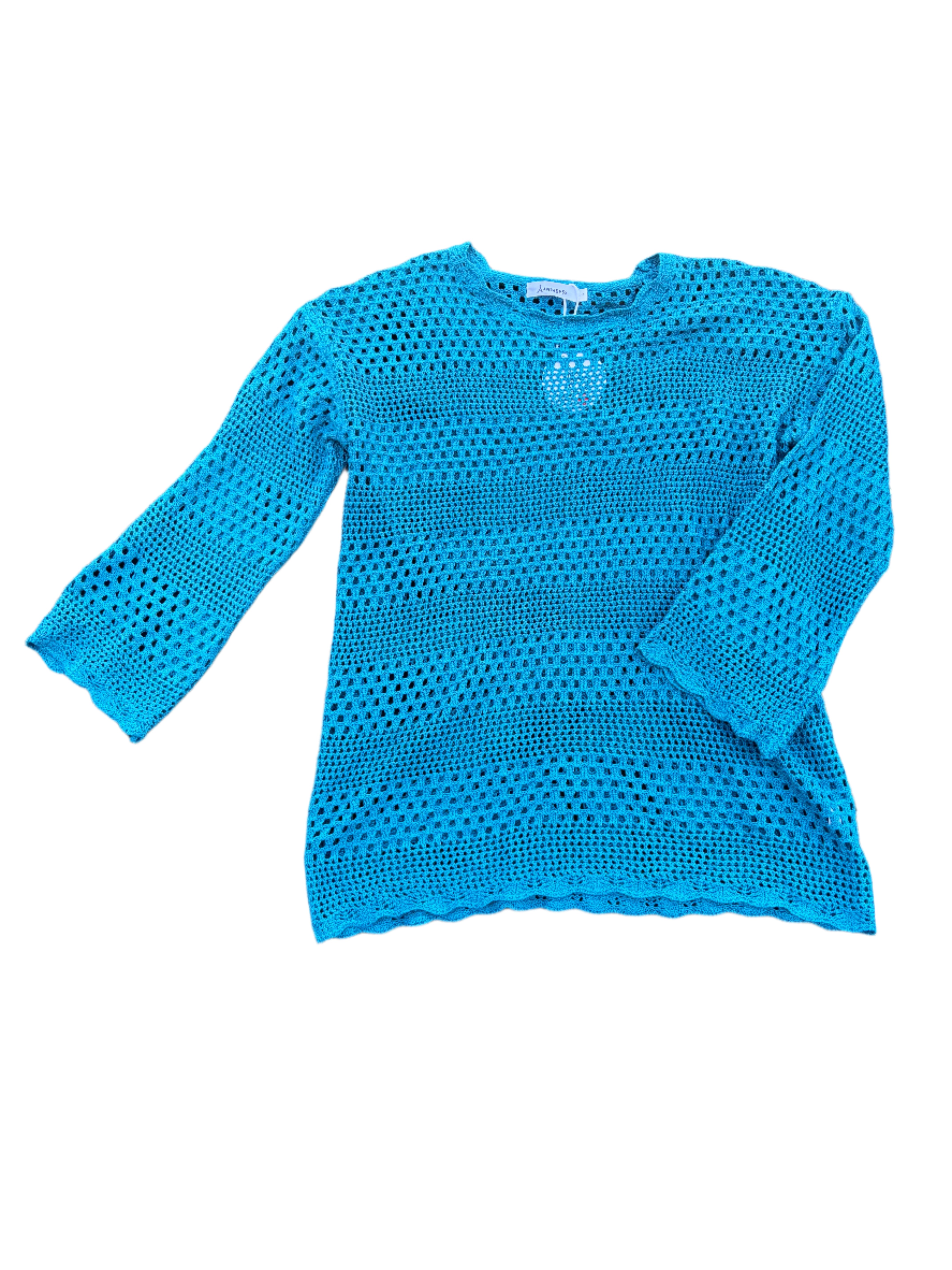 teal Anrabees NWT crochet sweater, L