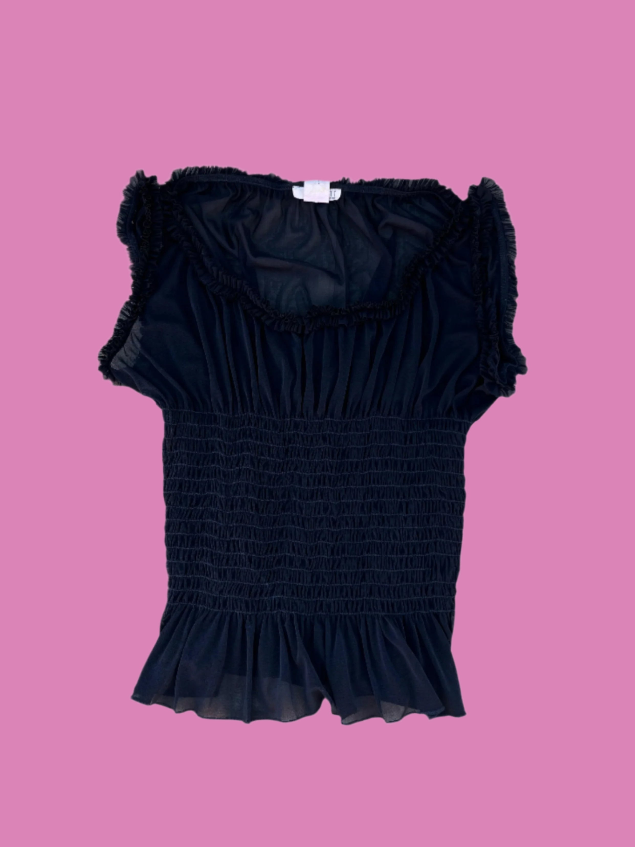 black datt collection mesh top, l