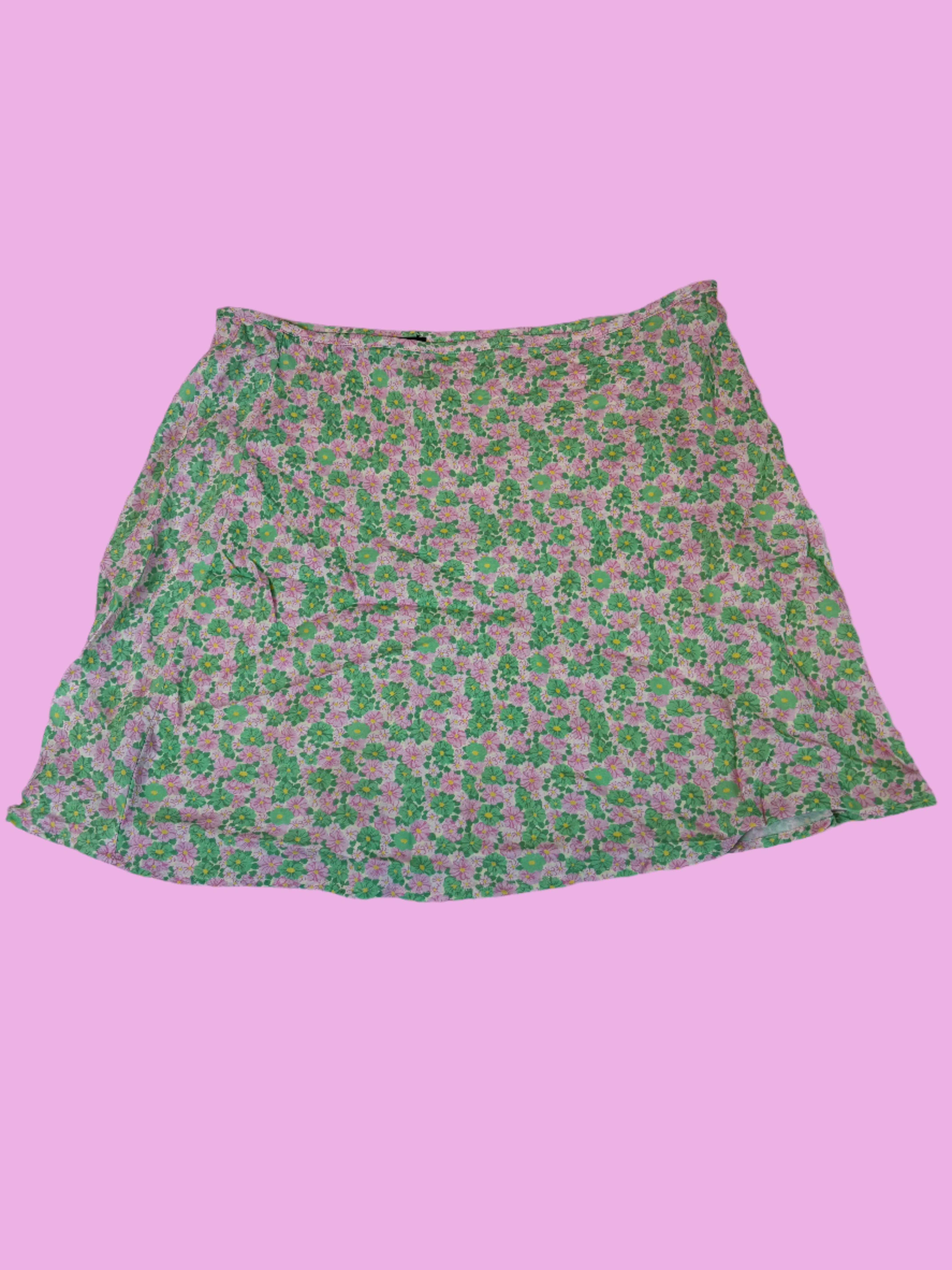 green pink zara floral mini, xl