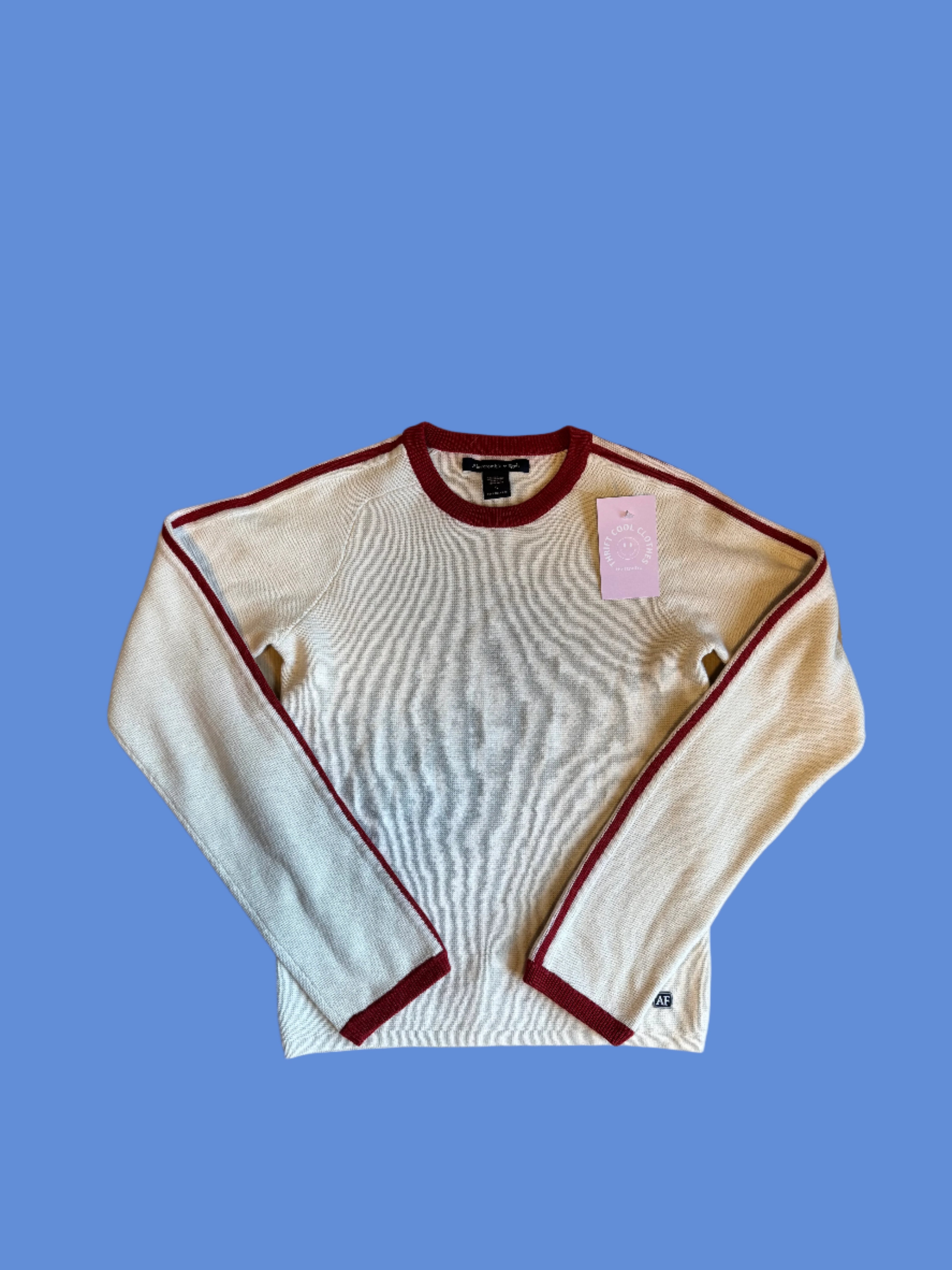 Cream red Abercrombie Long sleeve sweater, Xs