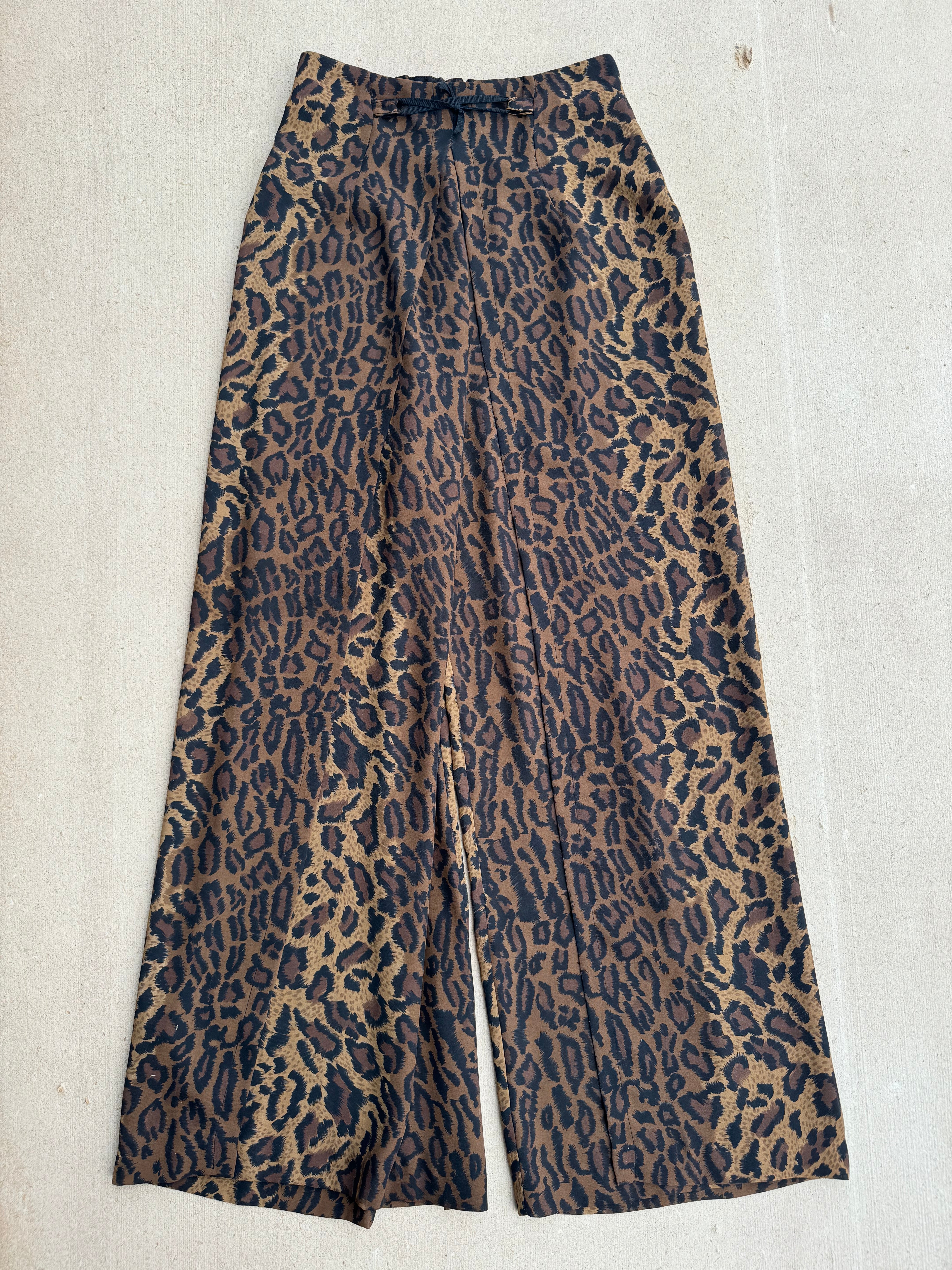 Brown  Sheer cheetah pants, L