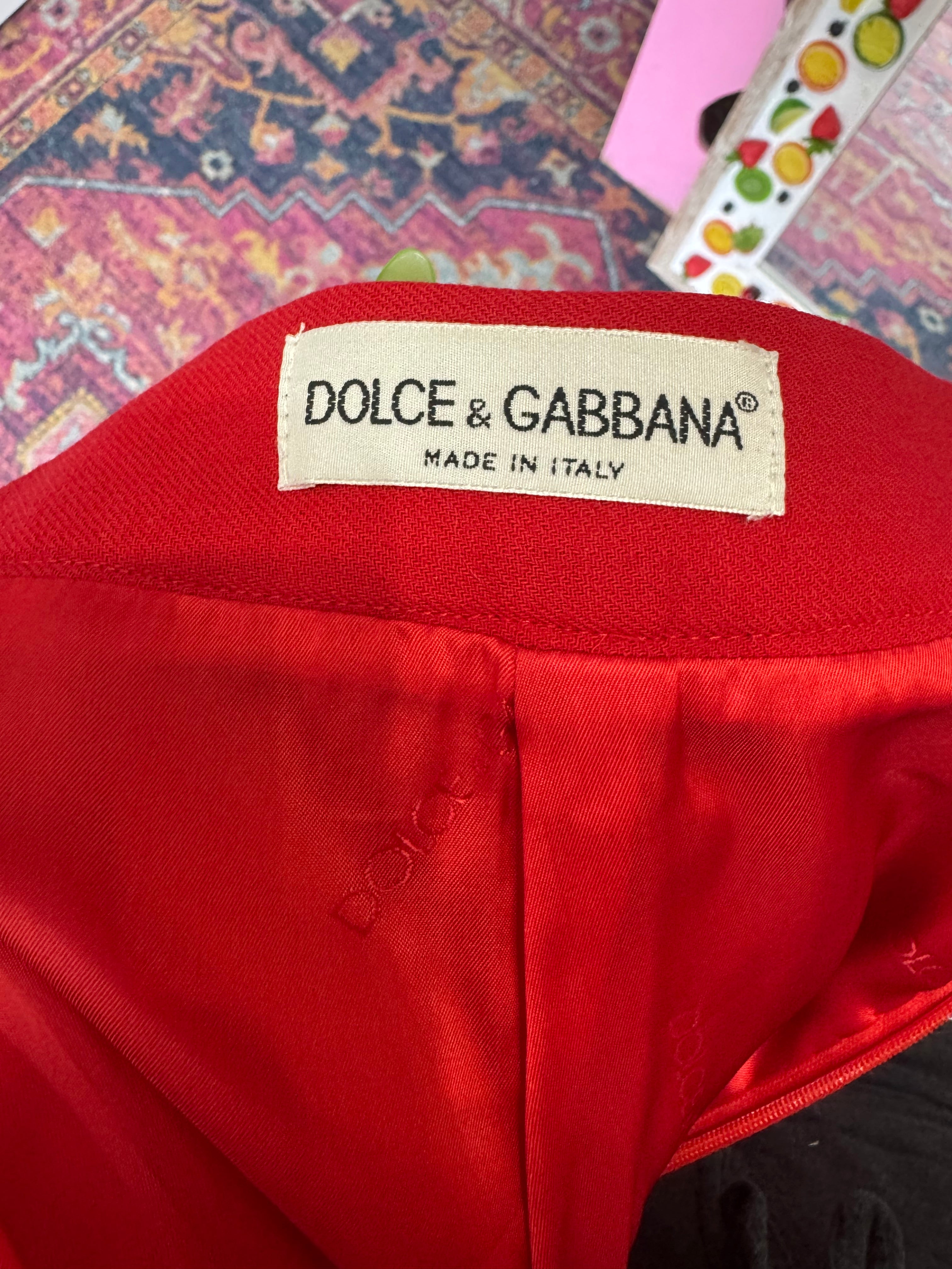 Red Dolce & gabanna Vtg wool mini skirt, 6