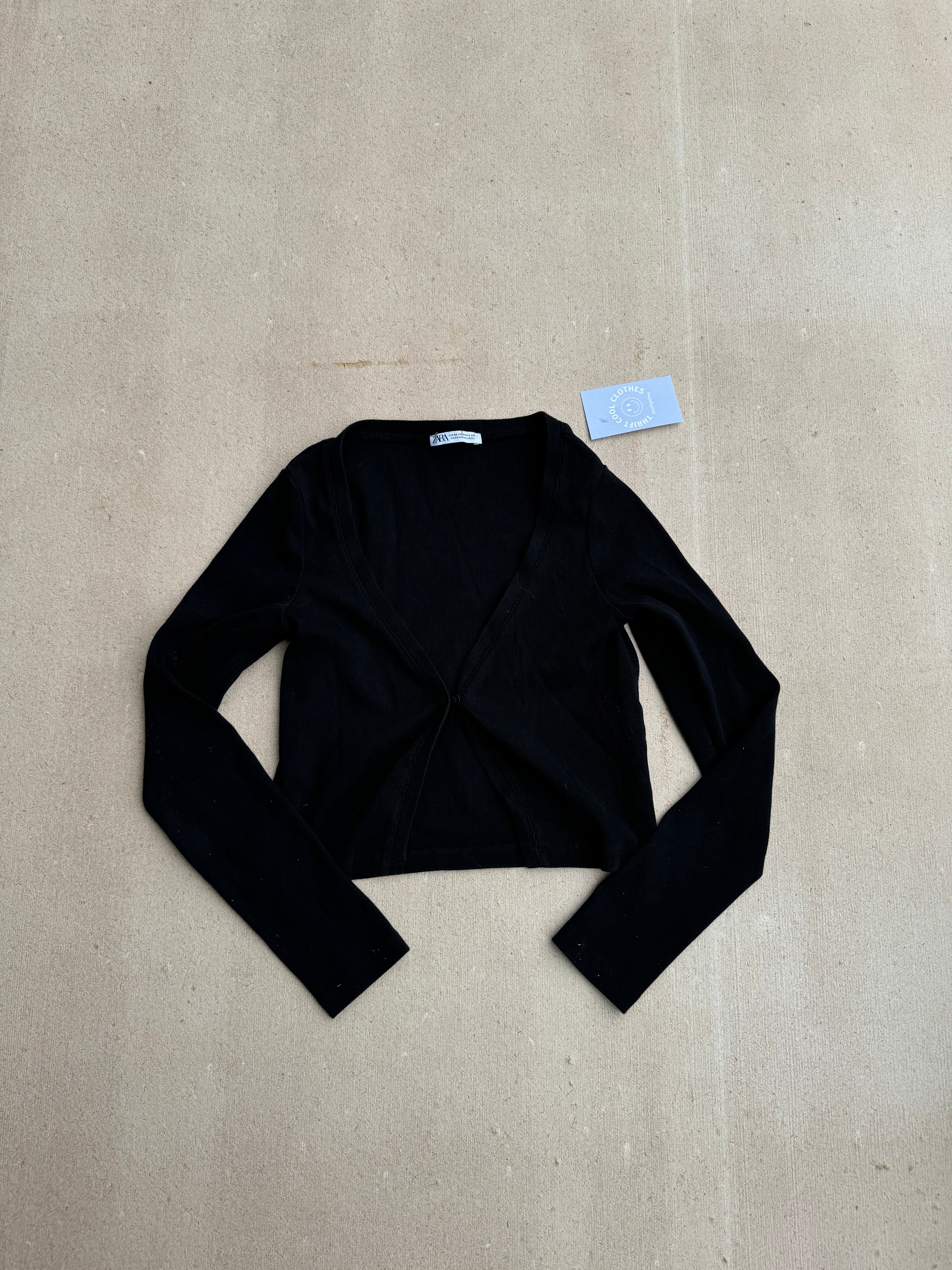 Black Zara Ribbed long sleeve, M