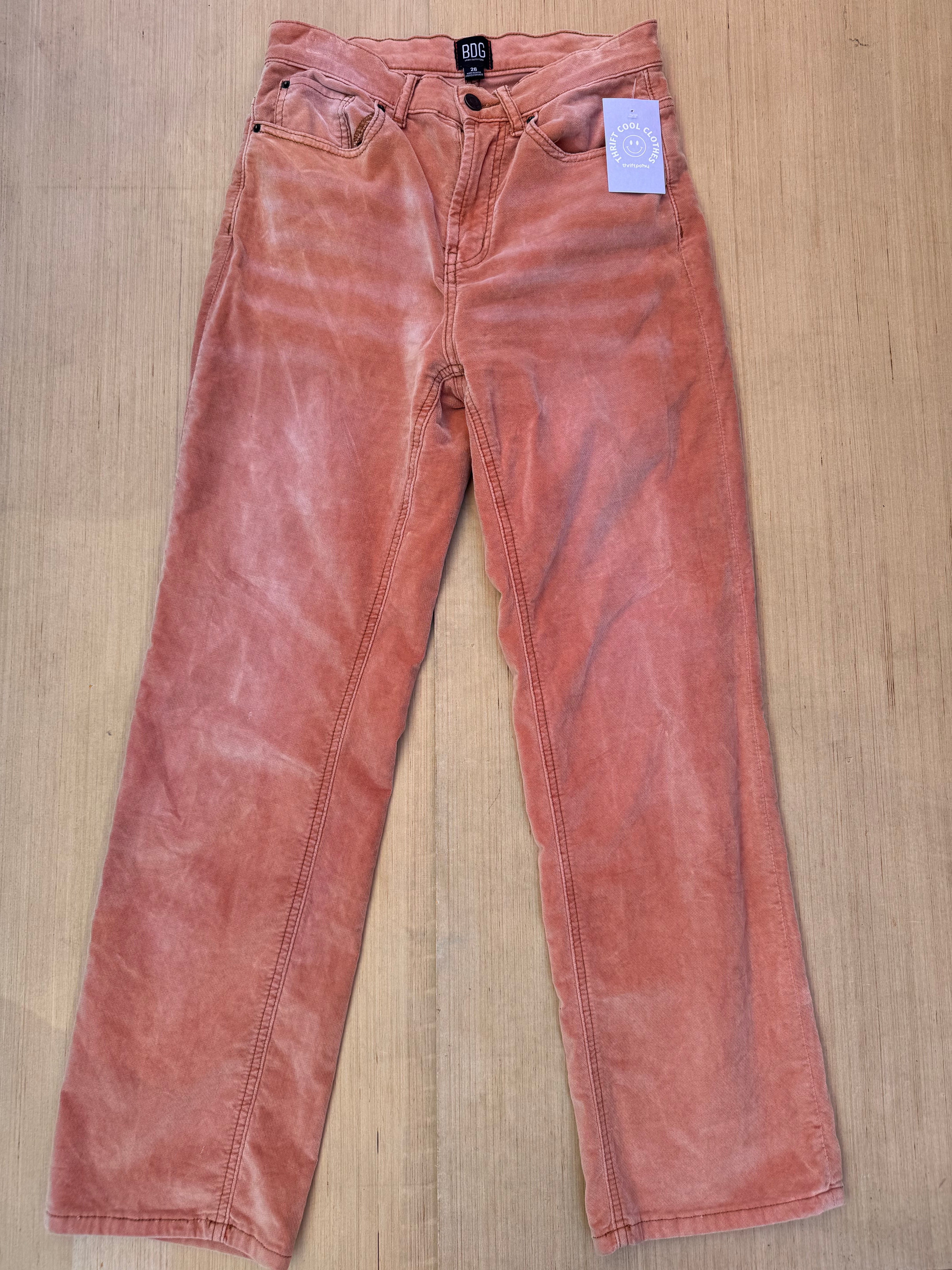 peach bdg velvet pants, 26