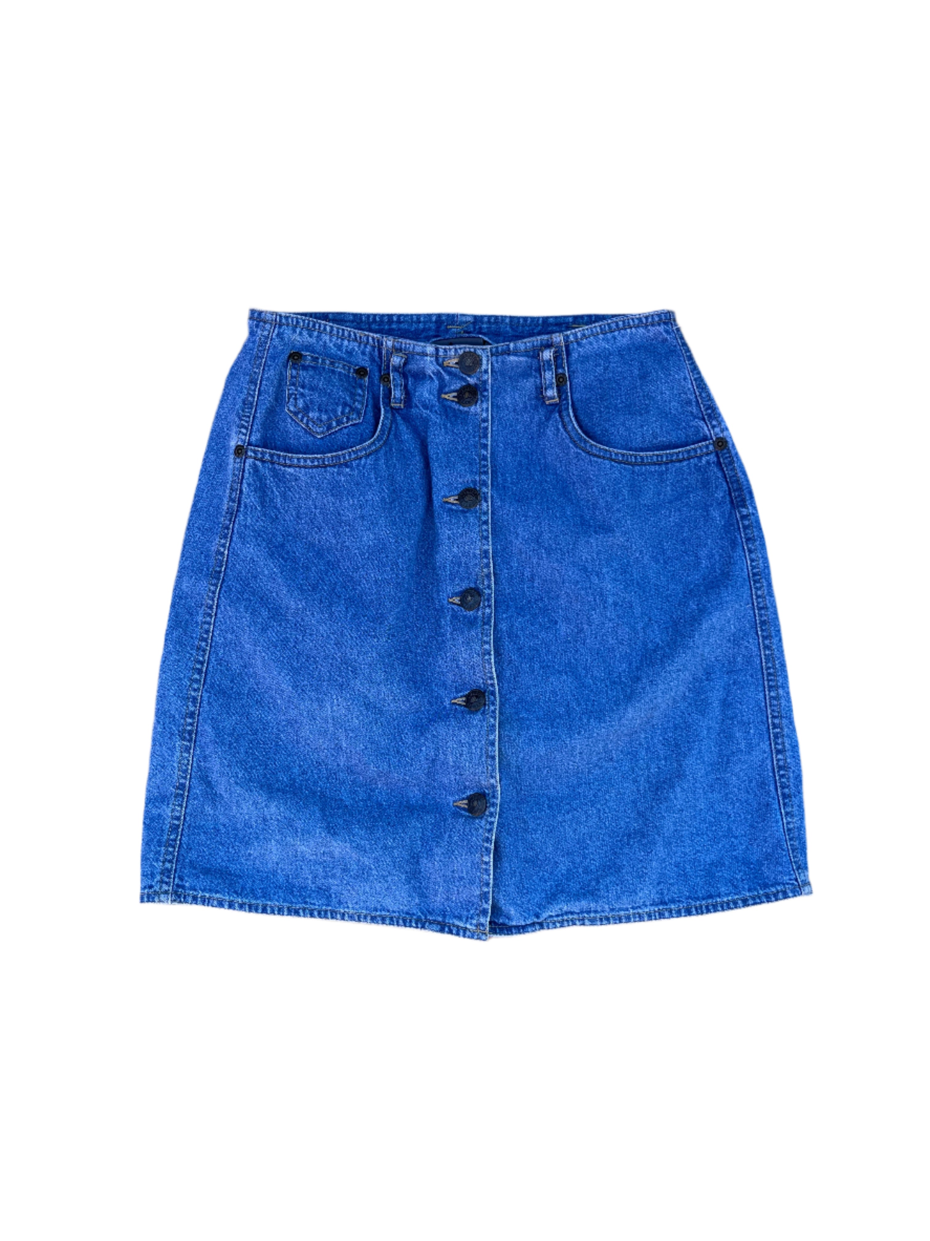 blue lizwear button mini skirt, 4p