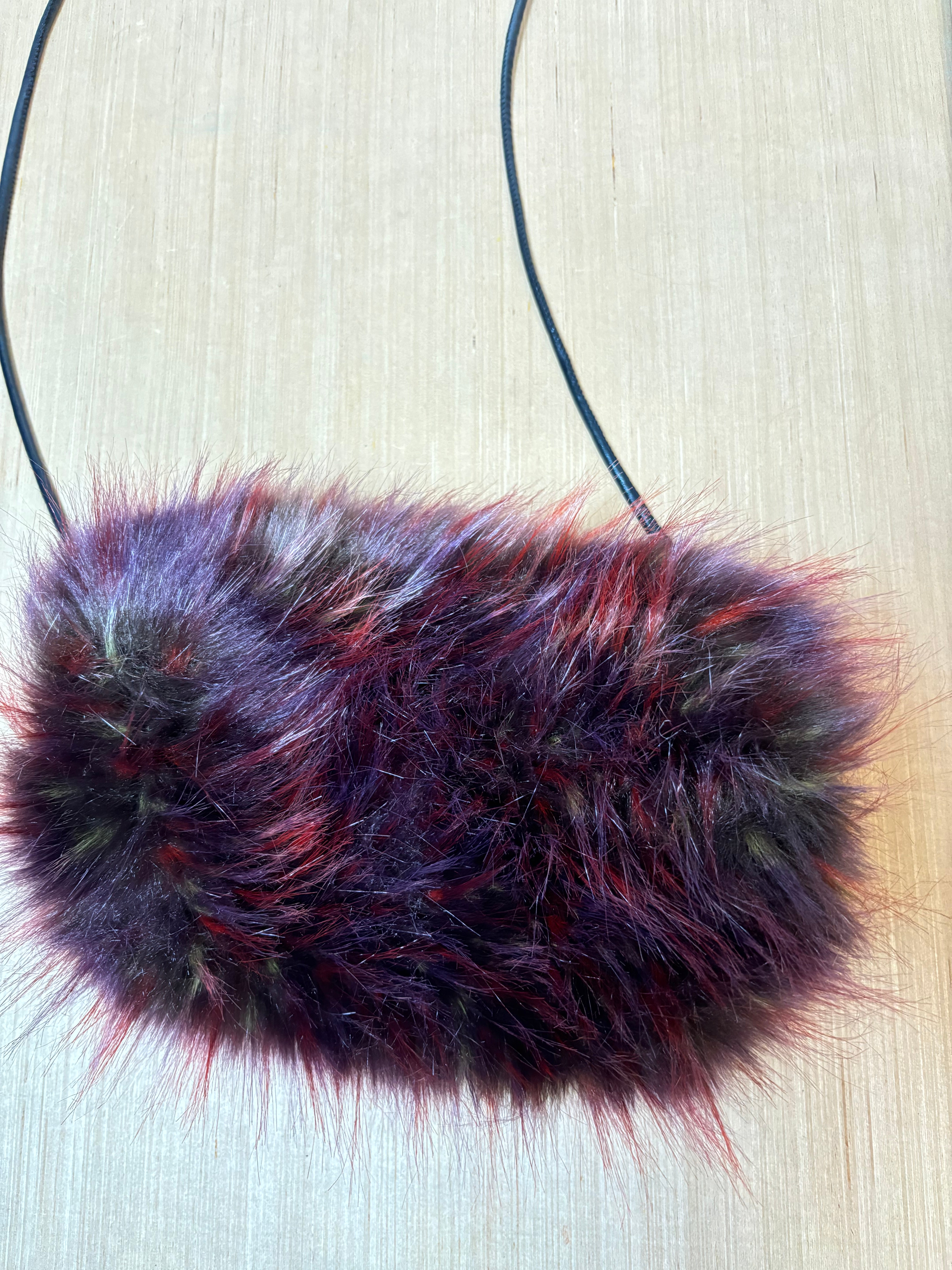 red  fur purse/muff!