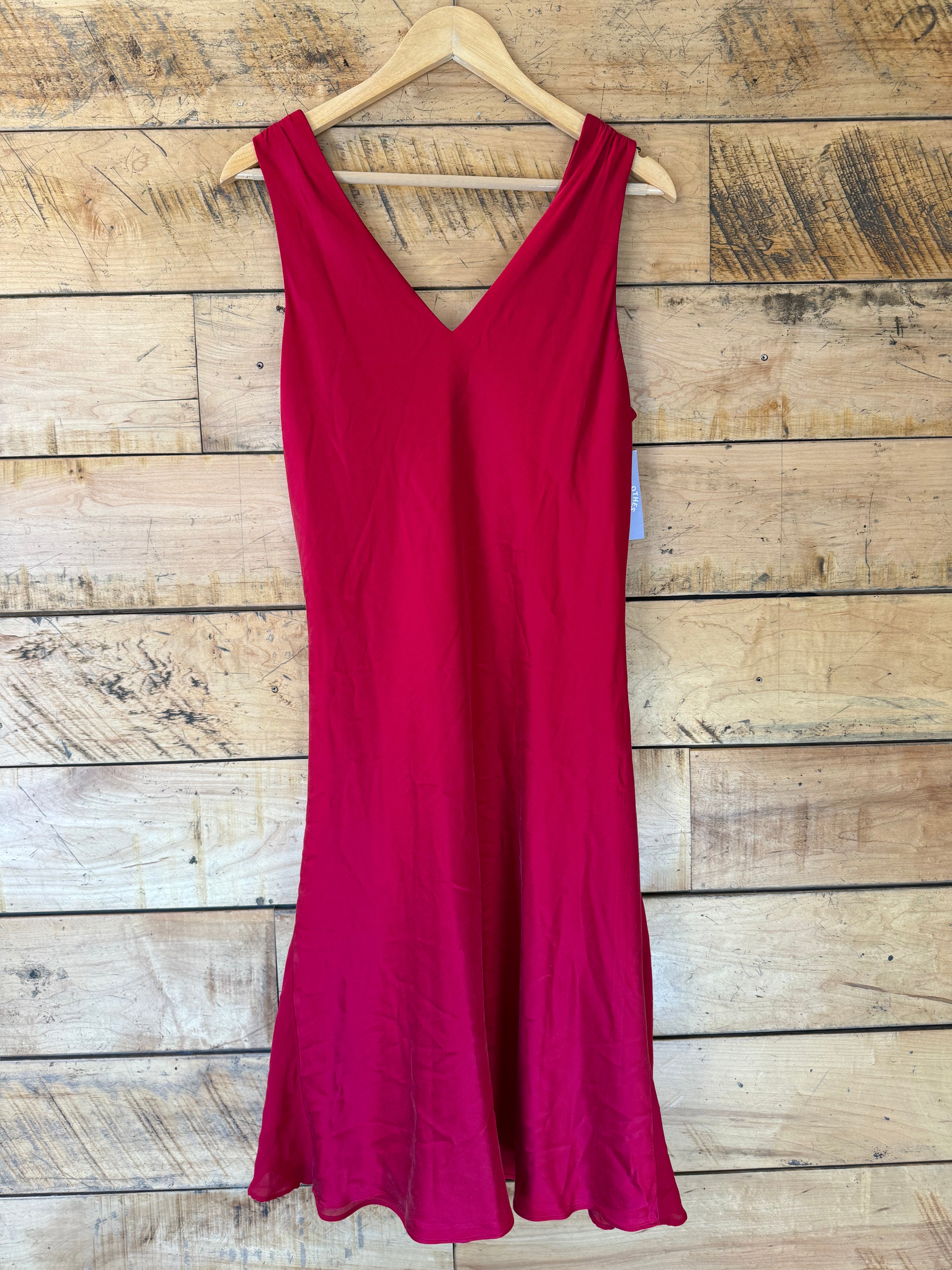 red donna morgan silk dress, 14 (fits like a 8-10)