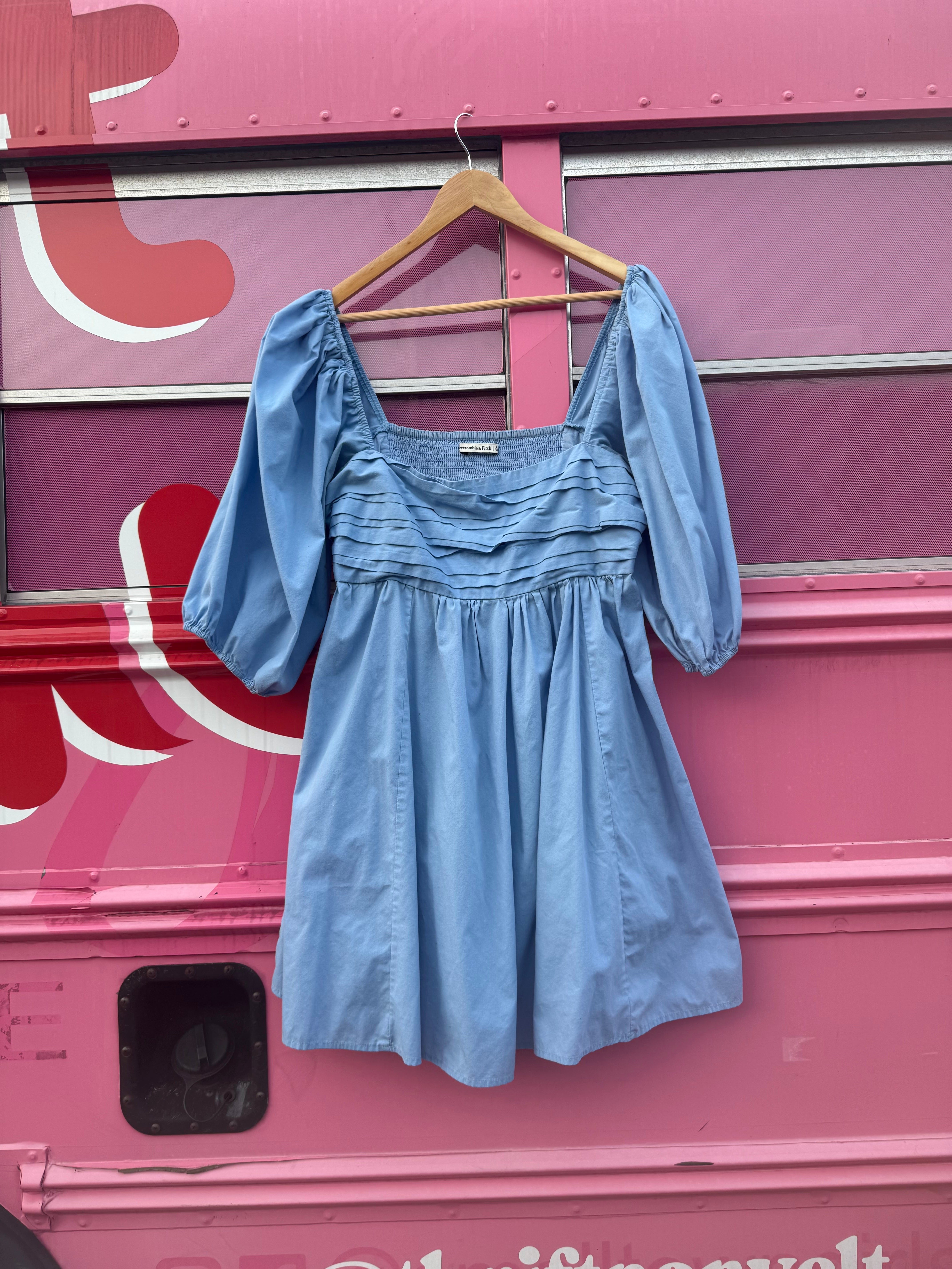 blue abercrombie & fitch babydoll dress, L