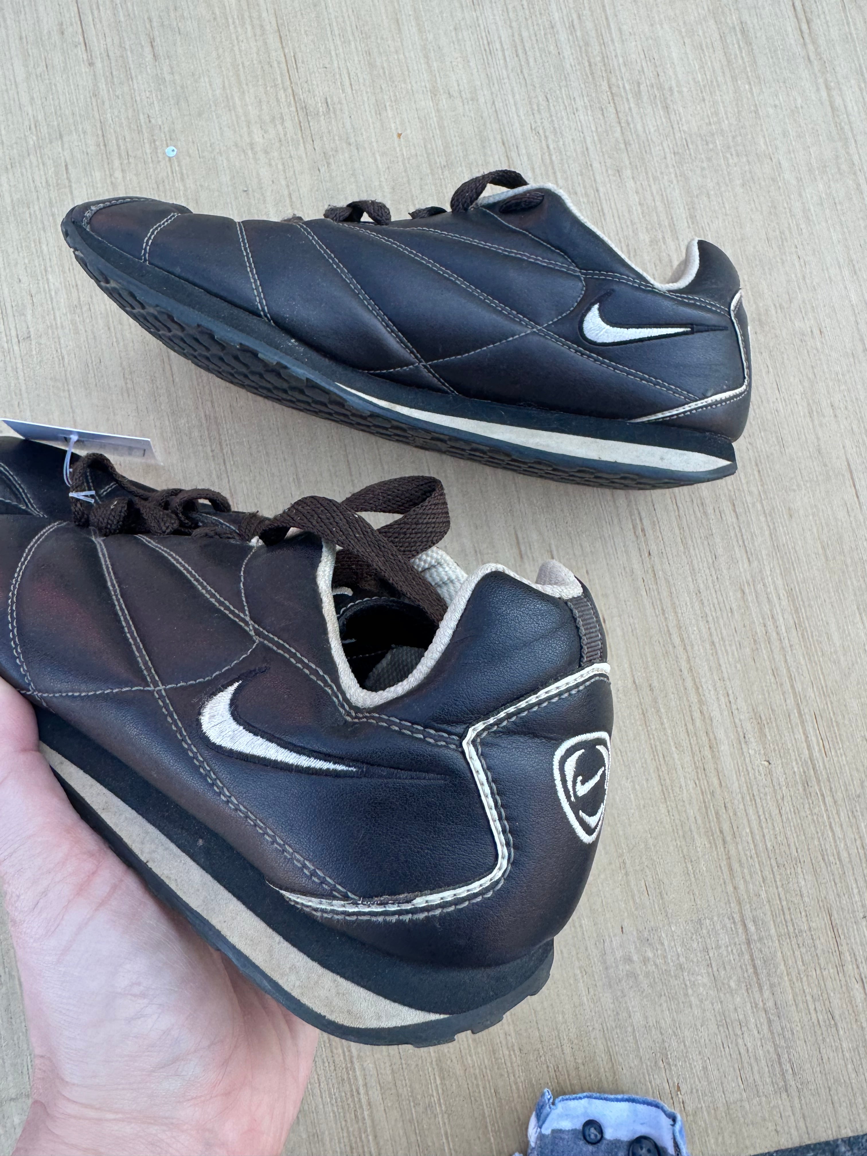 brown nike sneakers, 9.5