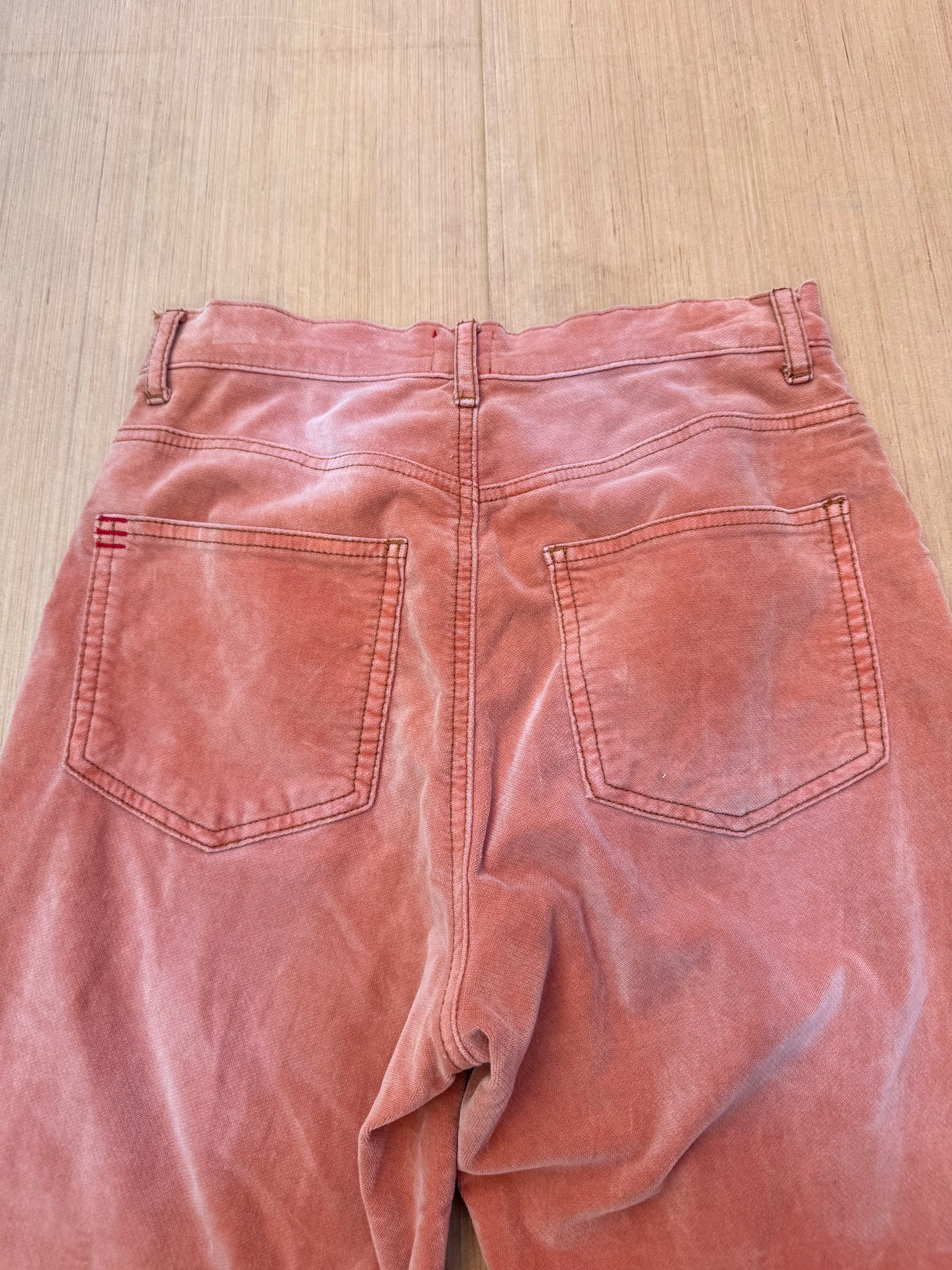 peach bdg velvet pants, 26