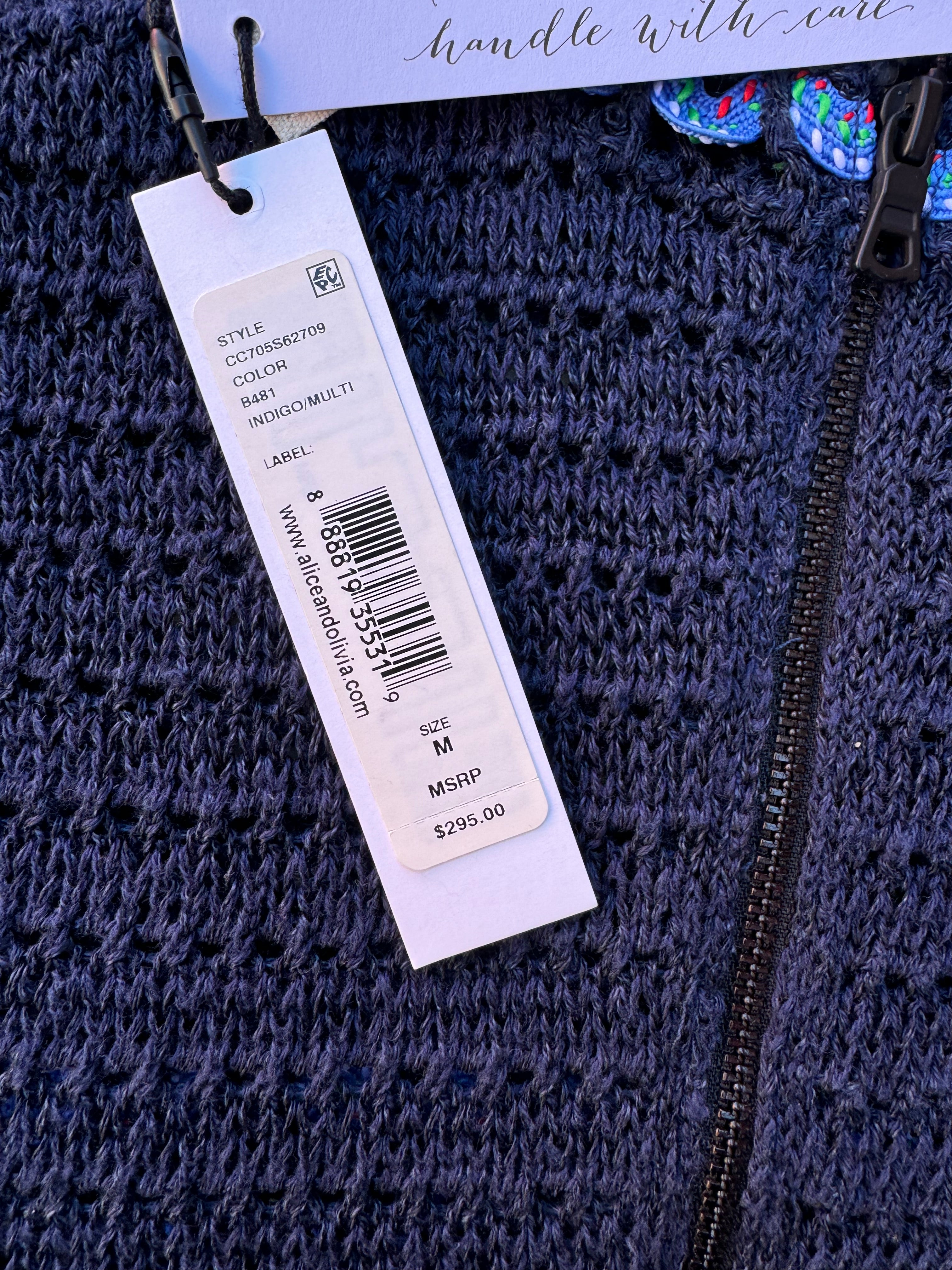 blue alice and olivia knit tank nwt, m