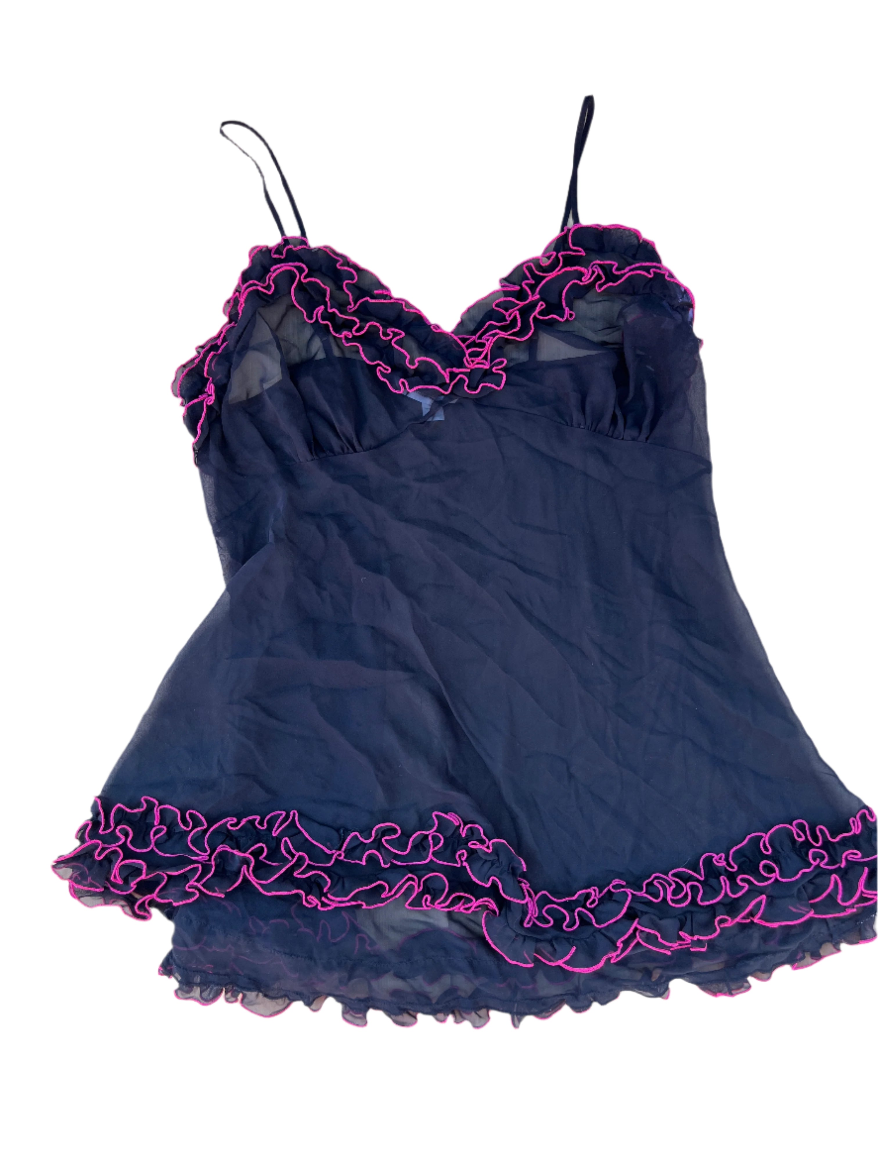 black pink sexy sensual cacique ruffle mesh lingerie, 18/20