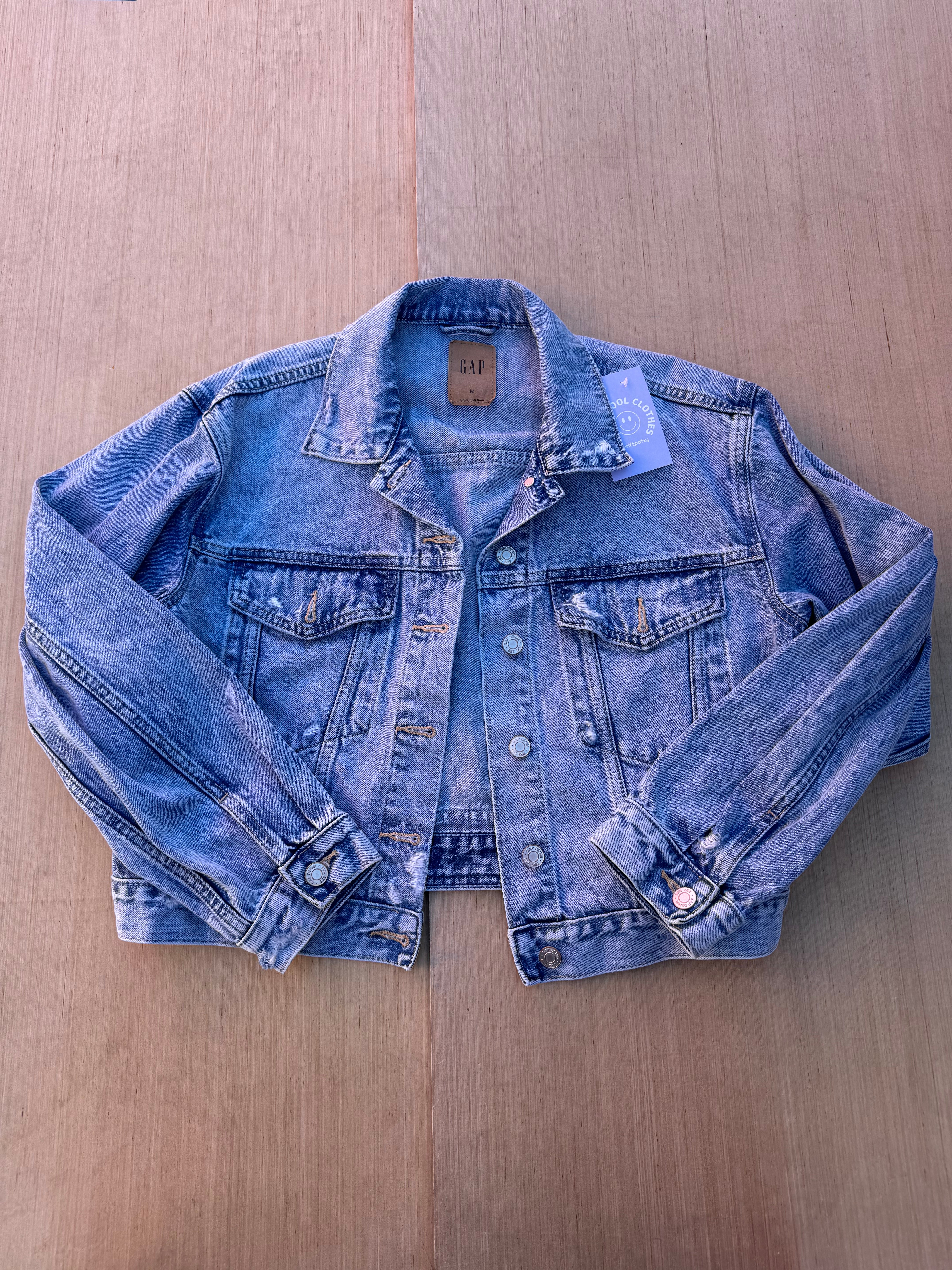 blue gap denim jacket, m