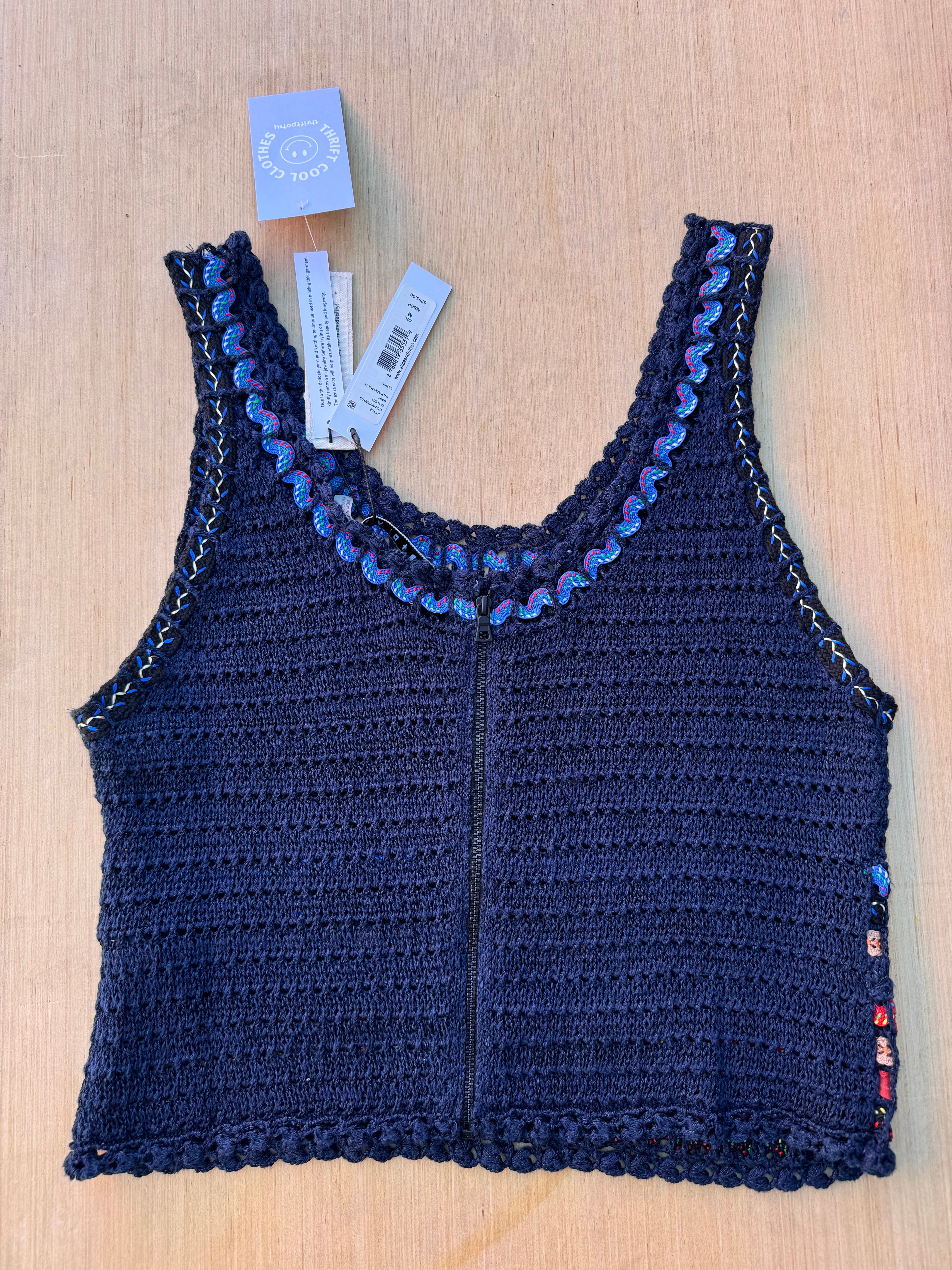 blue alice and olivia knit tank nwt, m