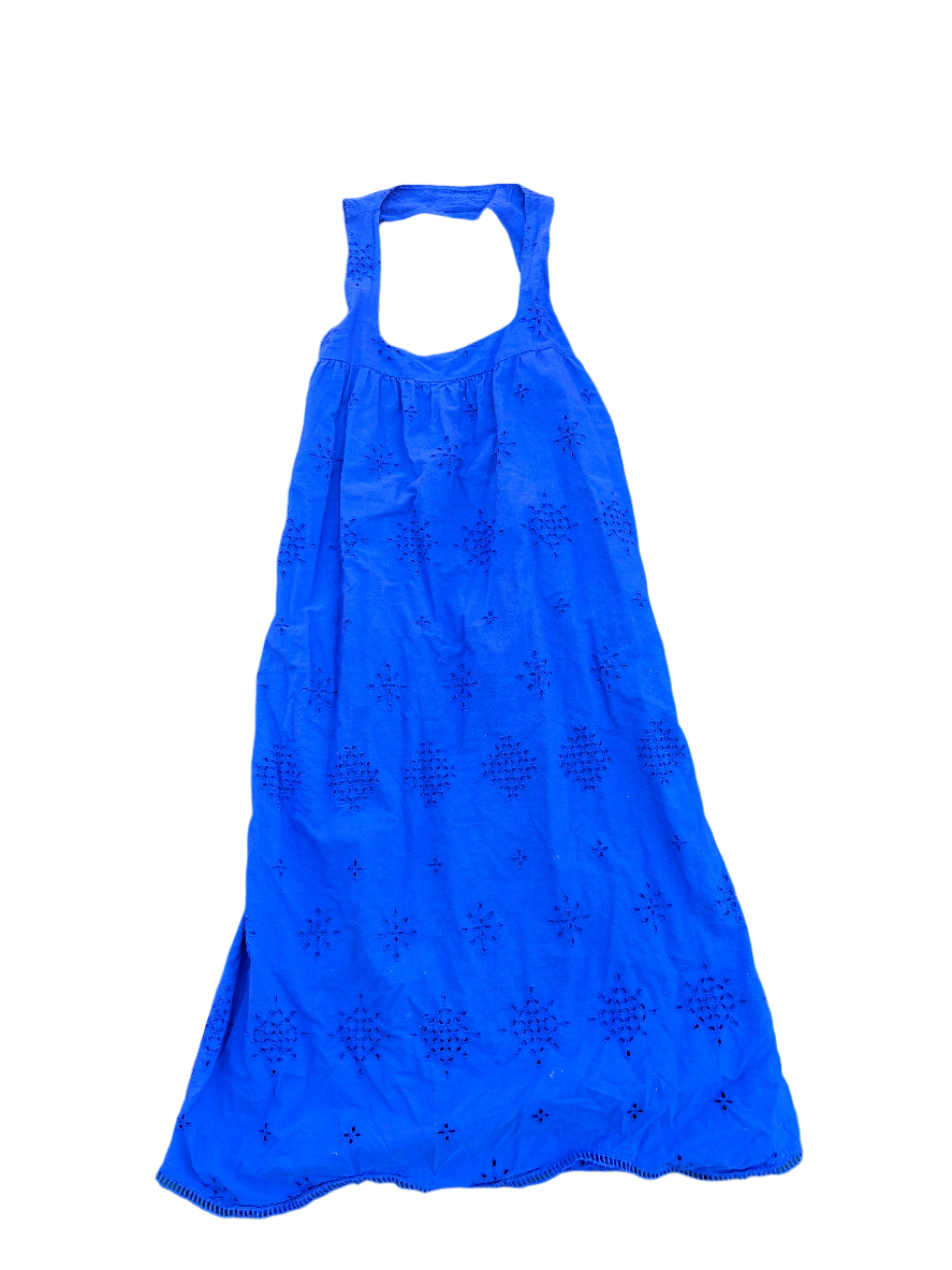 blue MNG eyelet halter dress, small