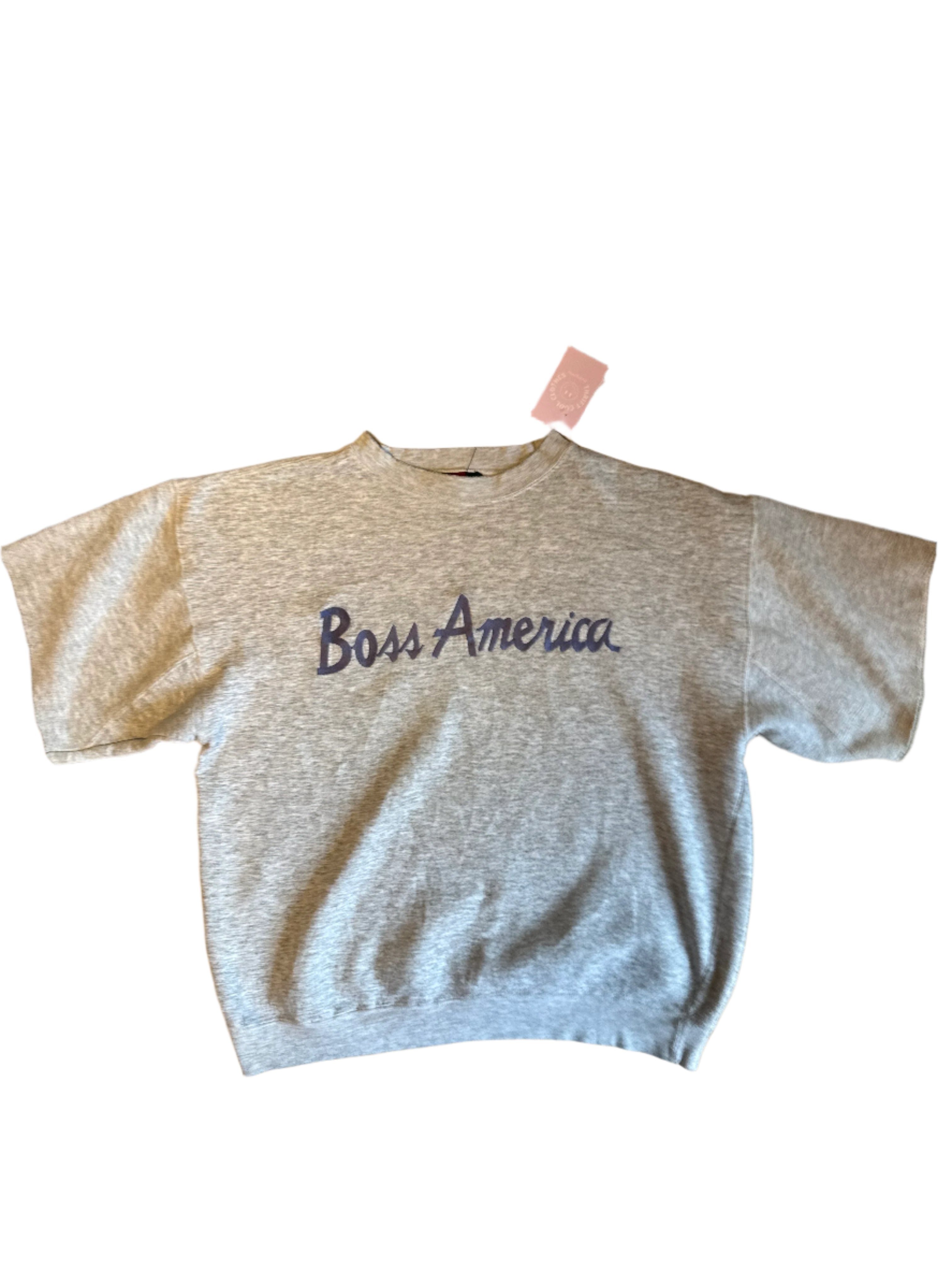 Grey Boss america Logo short sleeve sweatshirt, XL