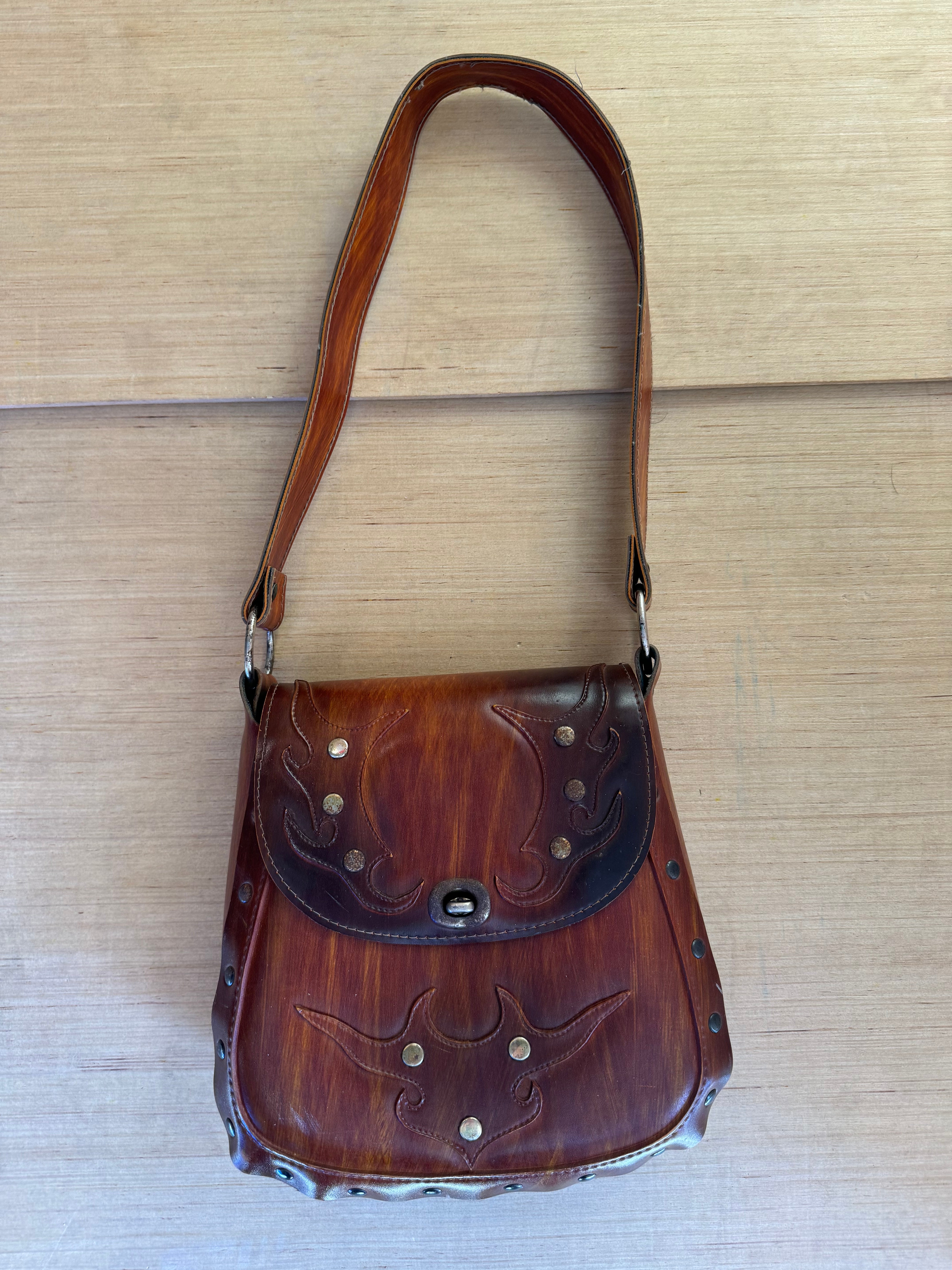 brown  leather saddle bag