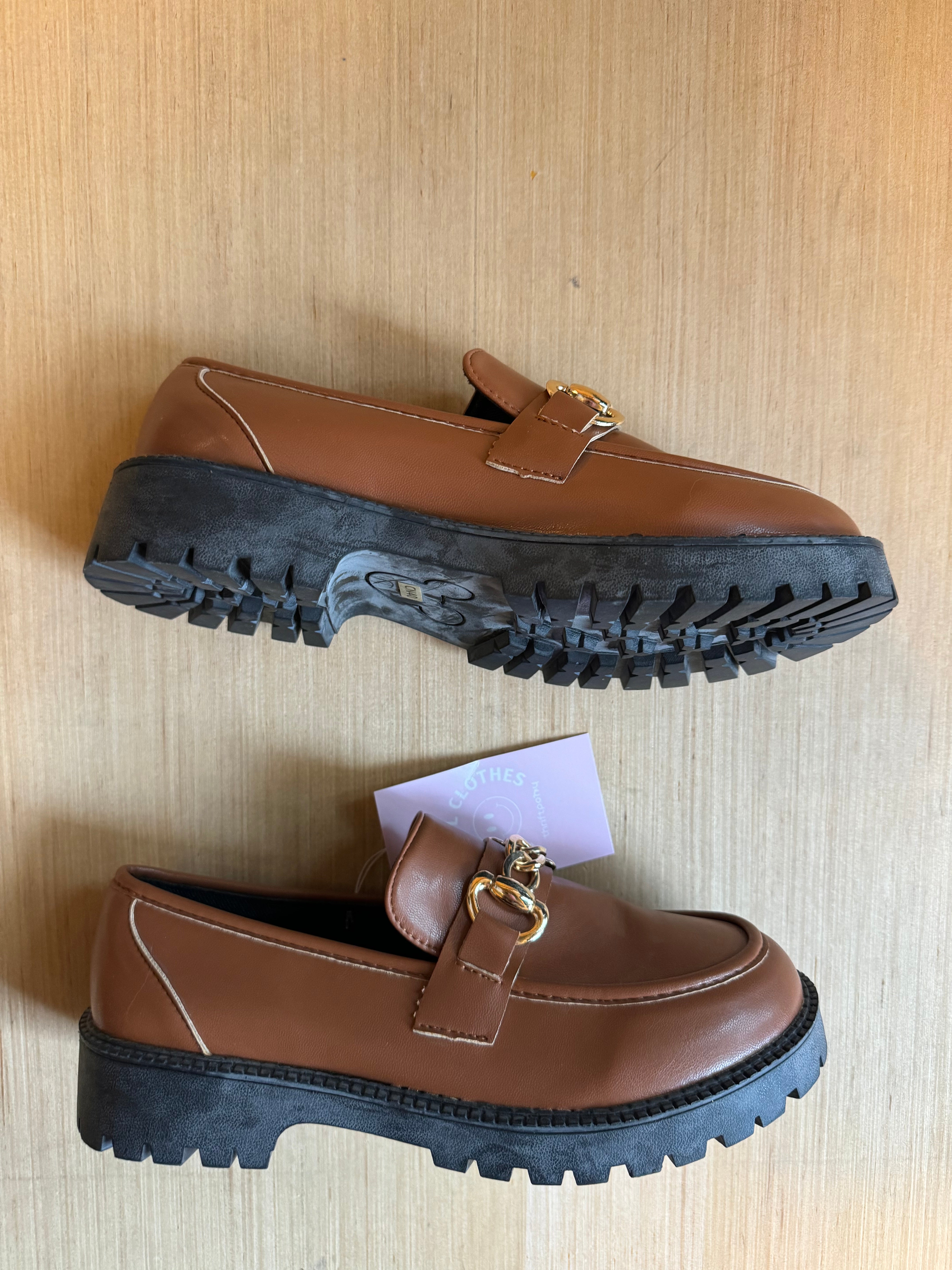 Brown  Chain loafers, 40