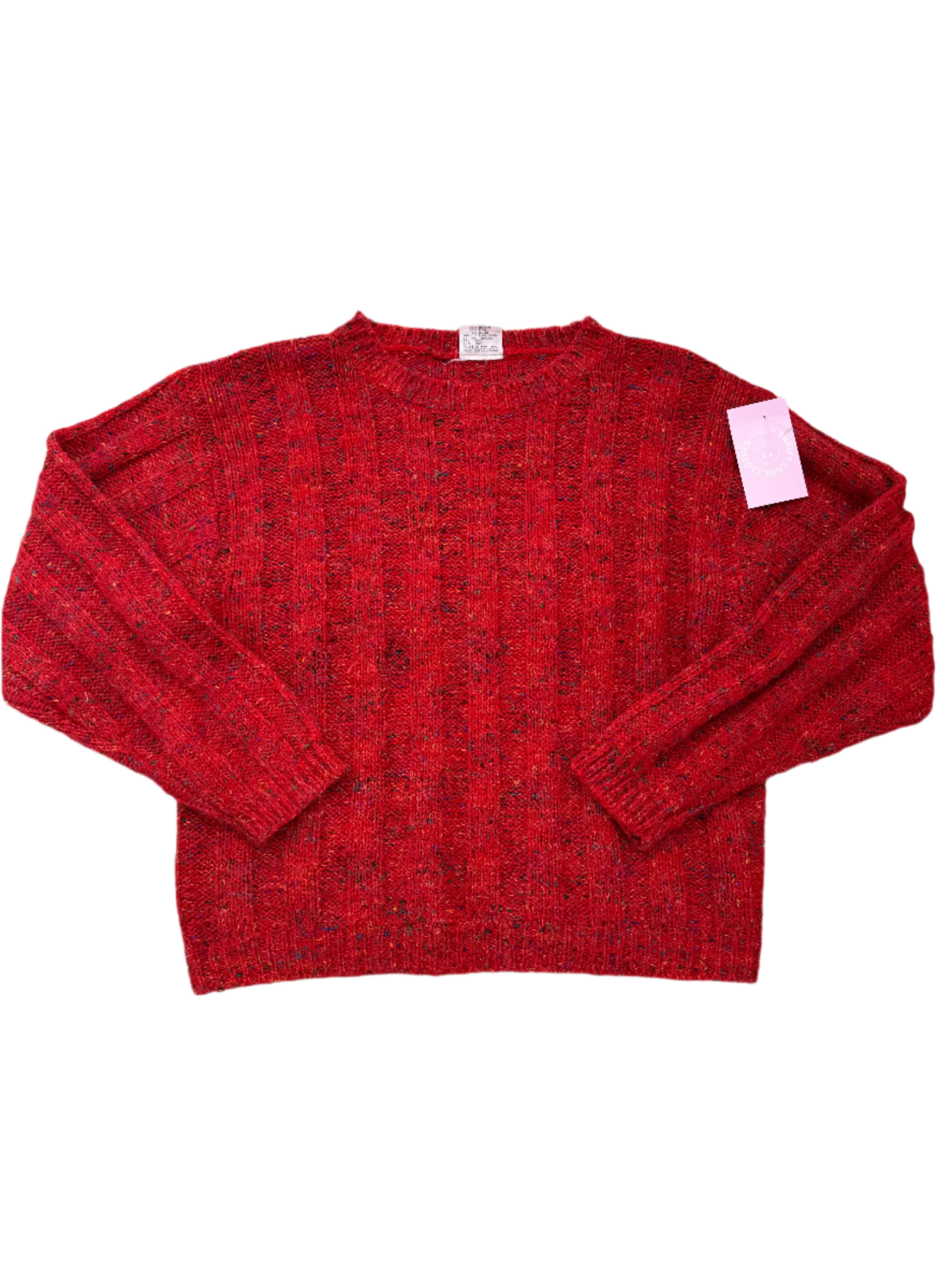 red dd sloane funfetti sweater, m