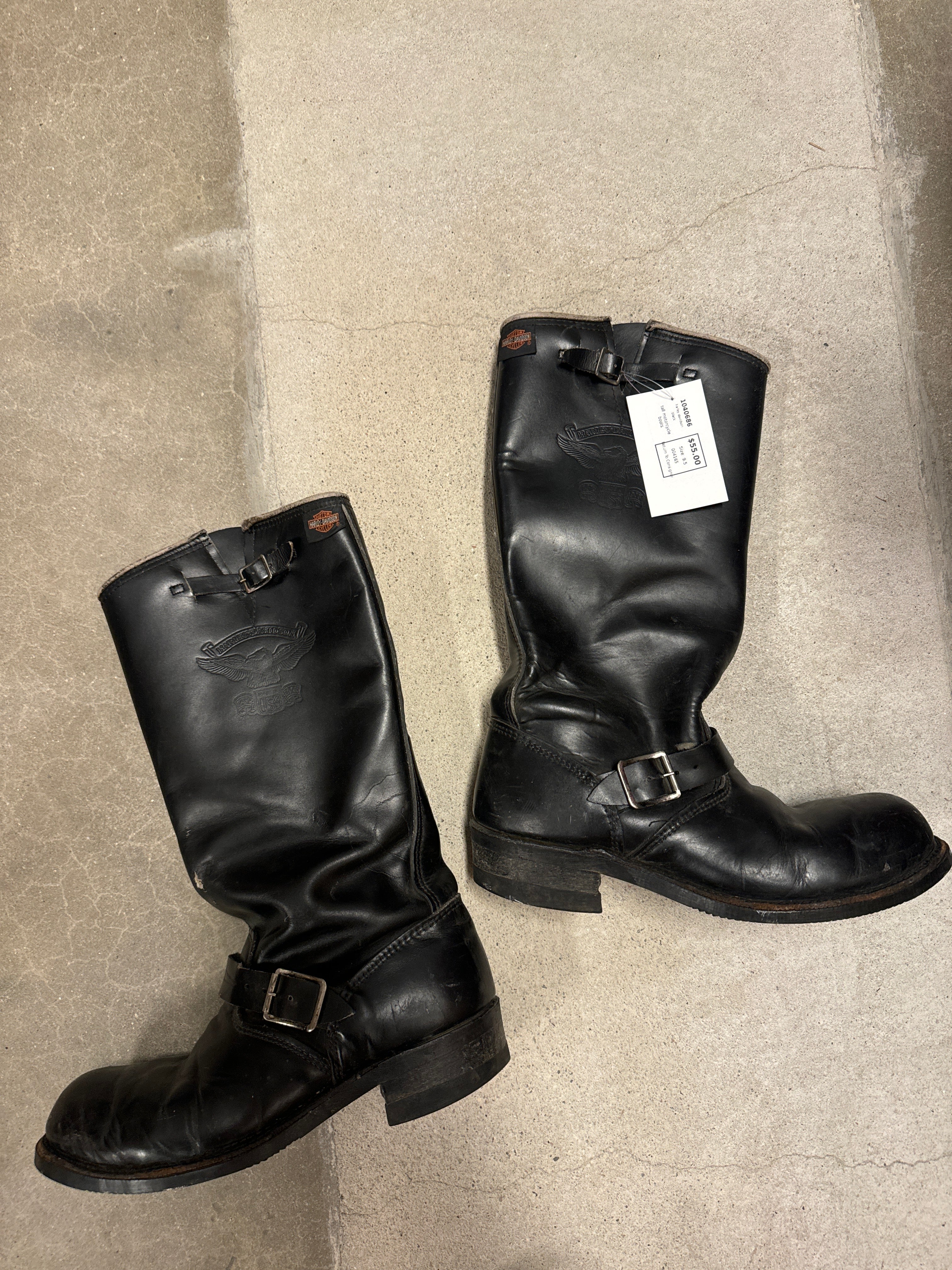 black harley davidson tall motorcycle boots, 9.5 mens